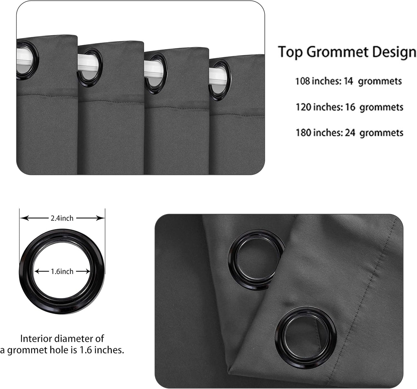 BONZER Extra Wide Room Divider Curtain Total Privacy Wall Grommet Top Thermal Insulated Blackout Curtains for Slide Window, 96L x 150W Inch (8L x 12.5W ft), 1 Panel, Dark Grey