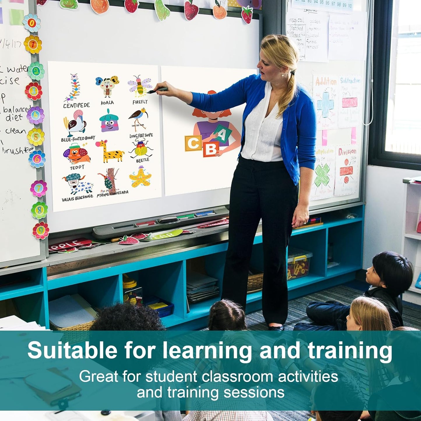 ViVin Super Sticky Easel Pad, 25 x 30 Inches Flip Chart Paper for Teachers, Large Self Stick Easel Paper, Teacher Anchor Chart, 30 Sheets/Pad, 4 Pads/Pack