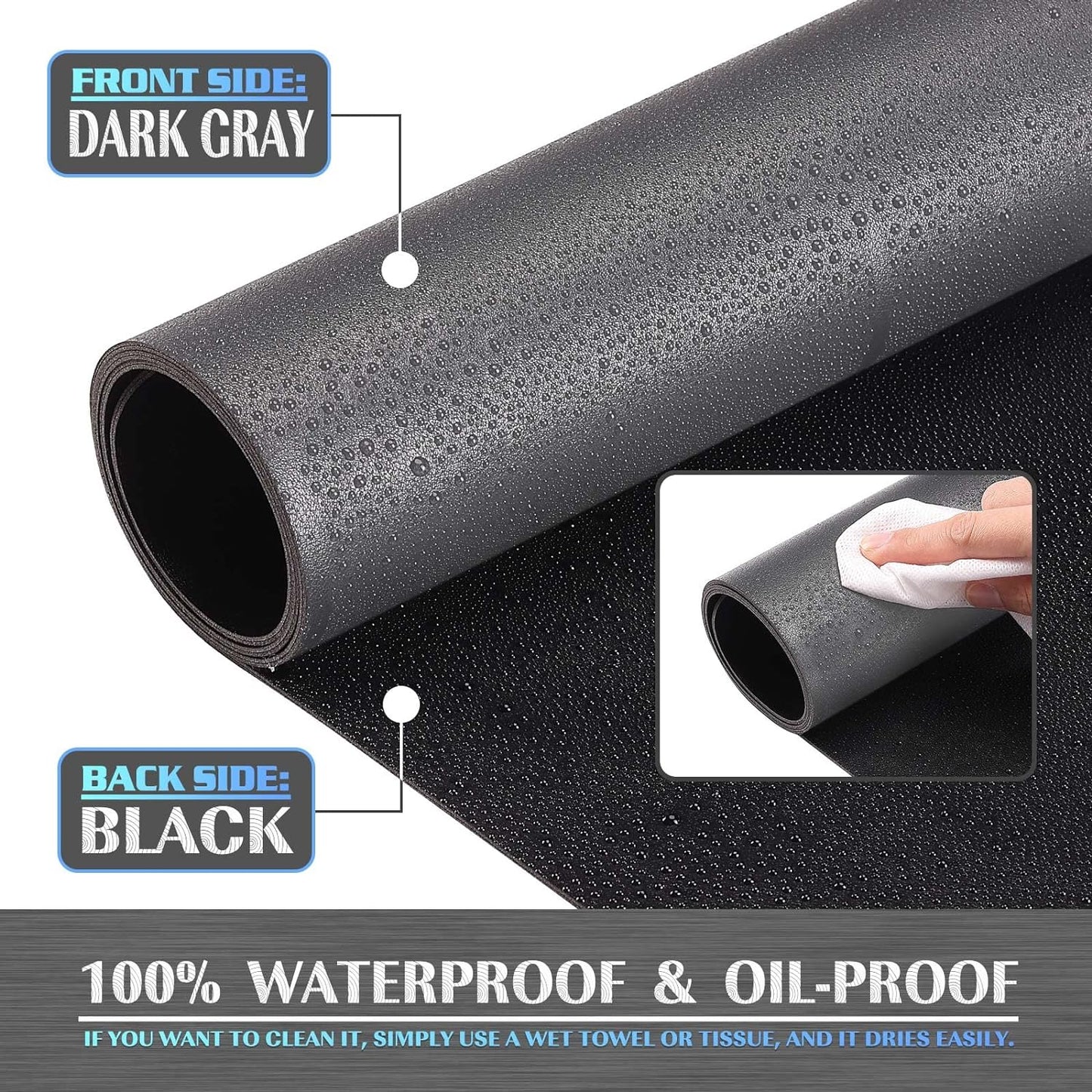 K KNODEL Large Office Leather Desk Mat, Mouse and Keyboard Pad, Computer and Laptop Mat, Desktop Protector and Cover, Writing Pad and Blotter (47.2"x23.6", Dark Gray)