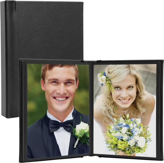 Neil Enterprises Inc. 5" x 7" Black Leather Self-Stick Photo Album - Holds 20 Photos