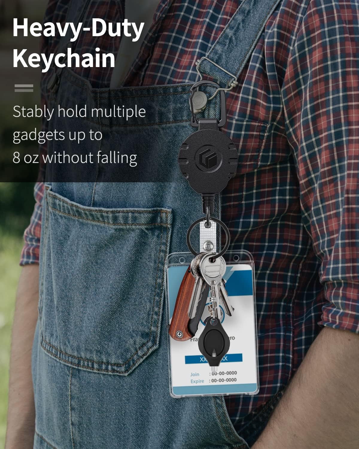 Uniclife 2 Pack 2-Card Thumb-Slot Badge Holder Vertical Clear Plastic Case with Retractable Keychain Badge Reel for up to 8 oz Hard Card Protector for IDs Credit Cards Driver’s Licenses and Passes