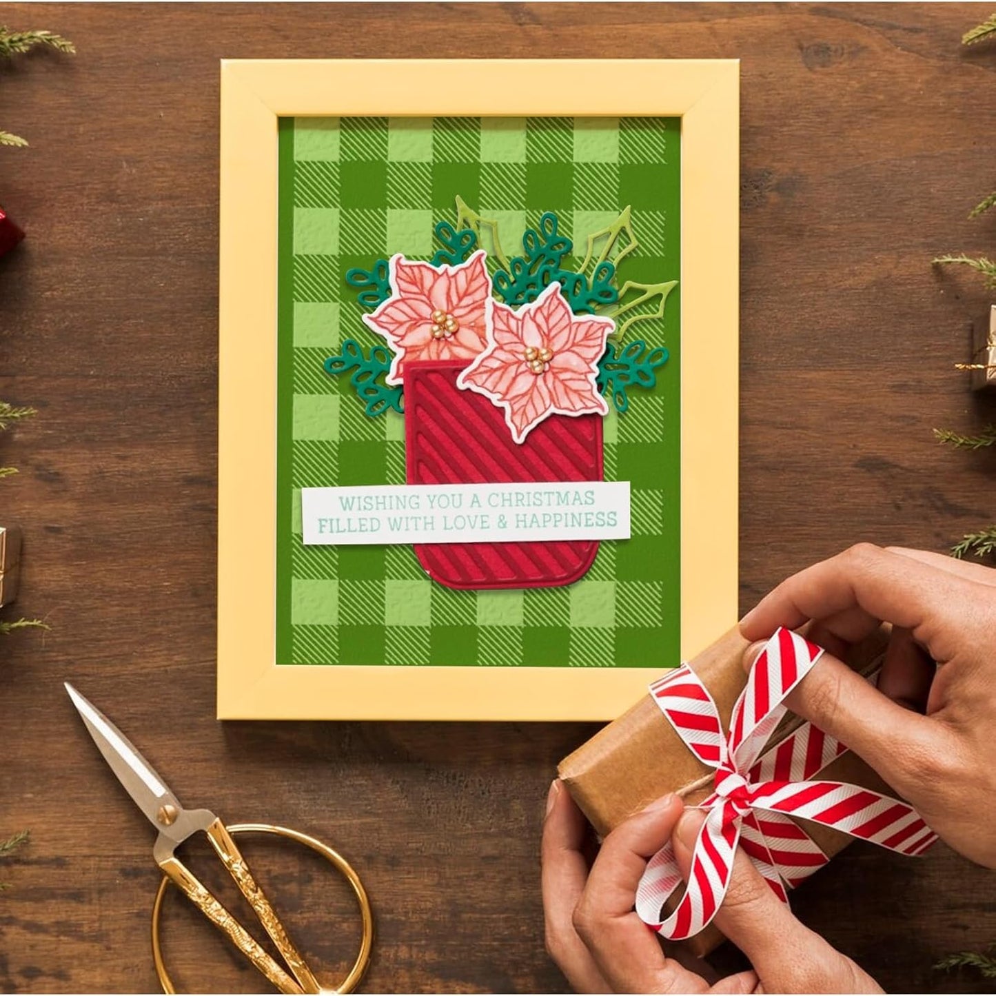 3D Textured Embossing Folders for Card Making, Buffalo Plaid Plastic Embossing Folders Lattice Grid Embossing Folder Craft Card Template for DIY Scrapbooking