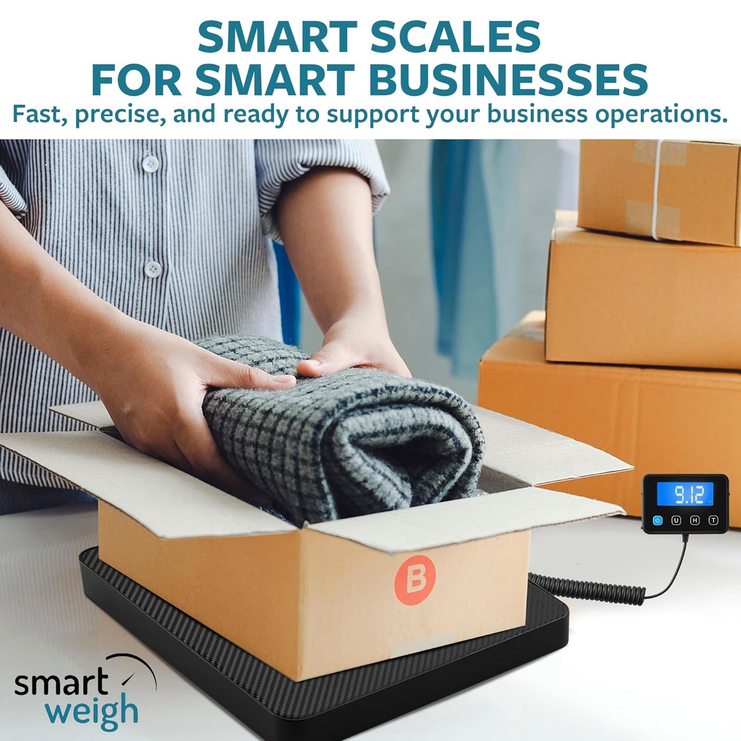 Smart Weigh Digital Shipping and Postal Weight Scale, 110 lbs x 0.1 oz, UPS UPost Office Scale Variation (440LB)