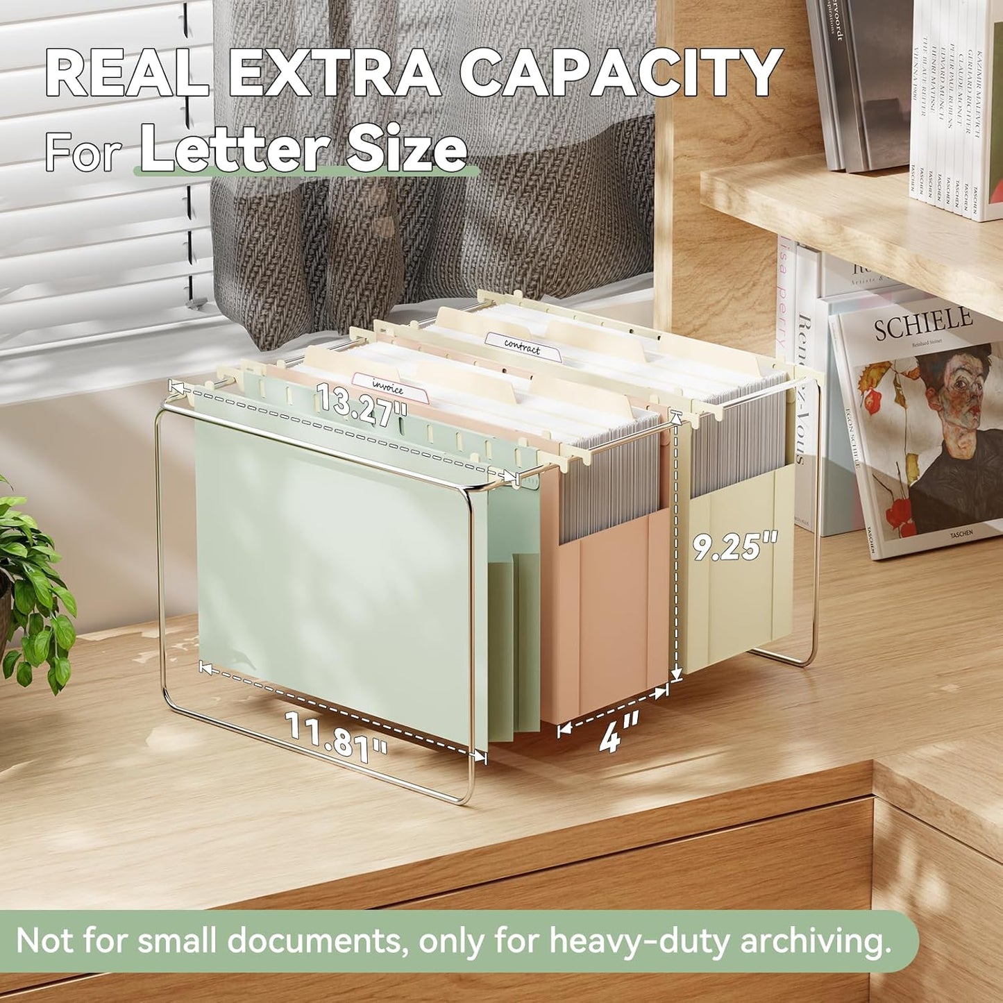 Plastic Hanging File Folders,Letter Size,6 Pack Heavy Duty 4" Expansion,Large Capacity Hanging Folders with Tabs,Filing Cabinet Organizer for Office Home School,for Bulky Files,Morandi Color