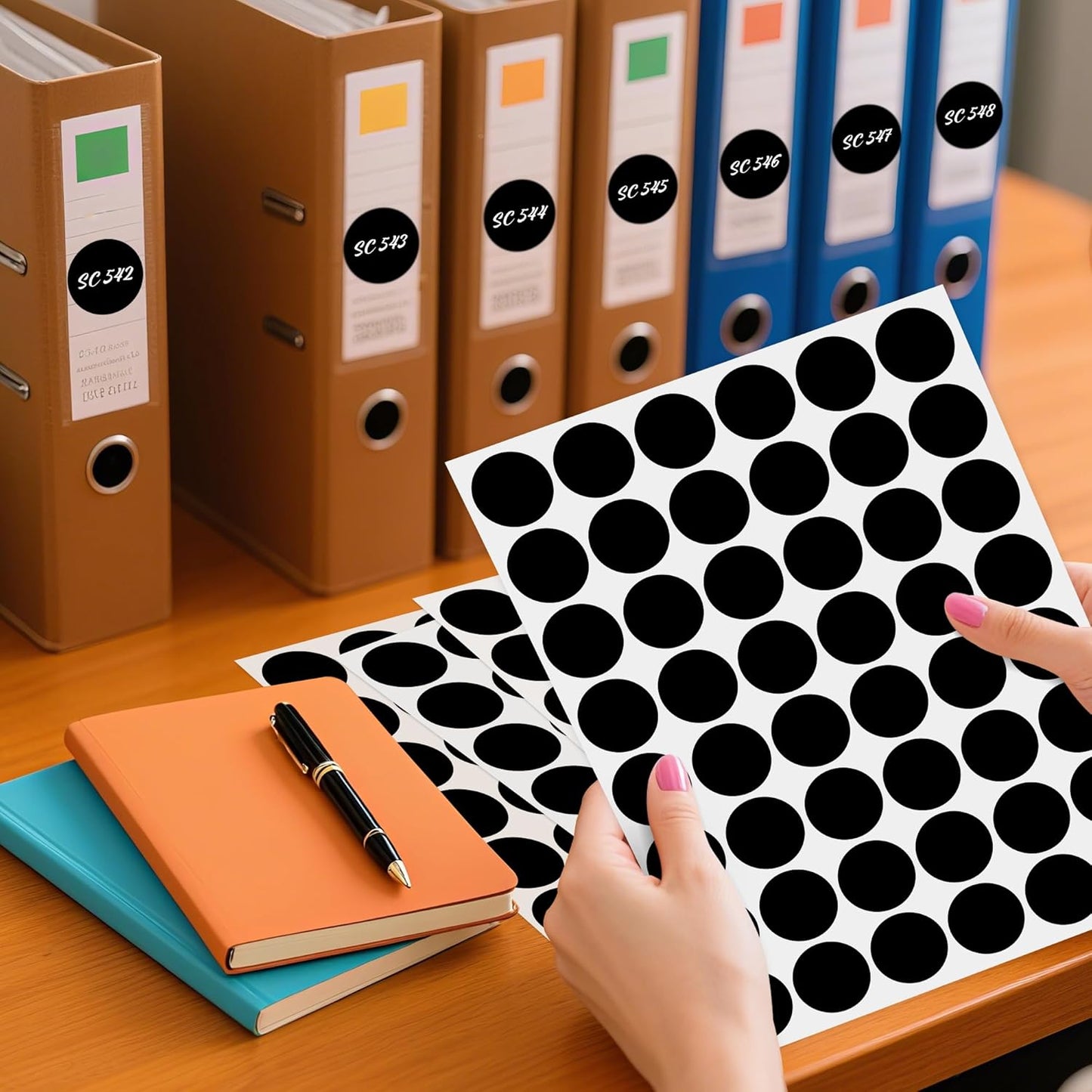 PARLAIM 1 inch Round Black Dot Sticker,720PCS Permanent Adhesive Color Code Circle Sticker Labels for Office Classroom Garage Sale