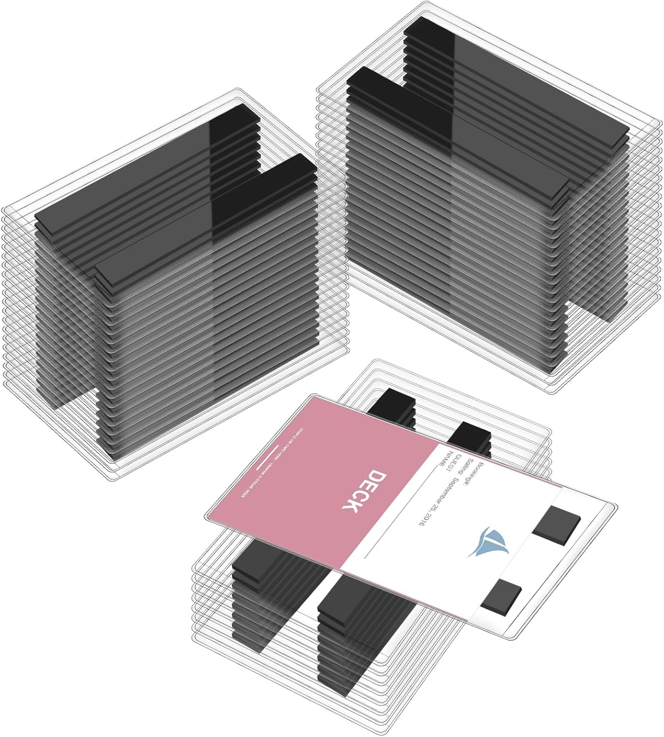 50 Pcs Magnetic Sign Holder Pallet Rack 5.5 x 3.5 Inches Magnetic Label Holder Clear Double Sided Window Display Frame Easy Front Opening for Window Door Office Schedule Store Home