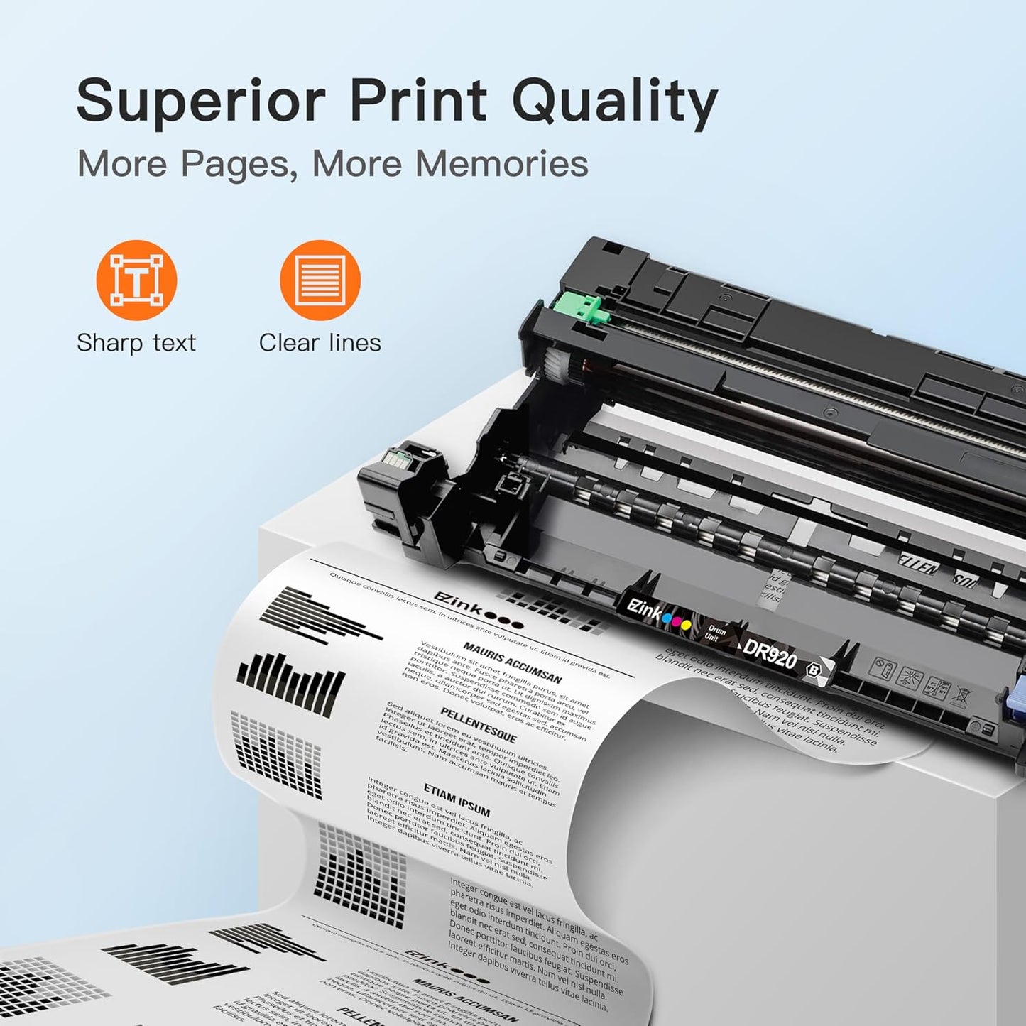 E-Z Ink Remanufactured Drum Unit Replacement for Brother DR920 Drum Unit DR-920 DR920 High Yield to use with HL-L6210DW HL-L5210DW HL-L6210DWT HL-L5210DN HL-L5210DWT Printer, 2 Black