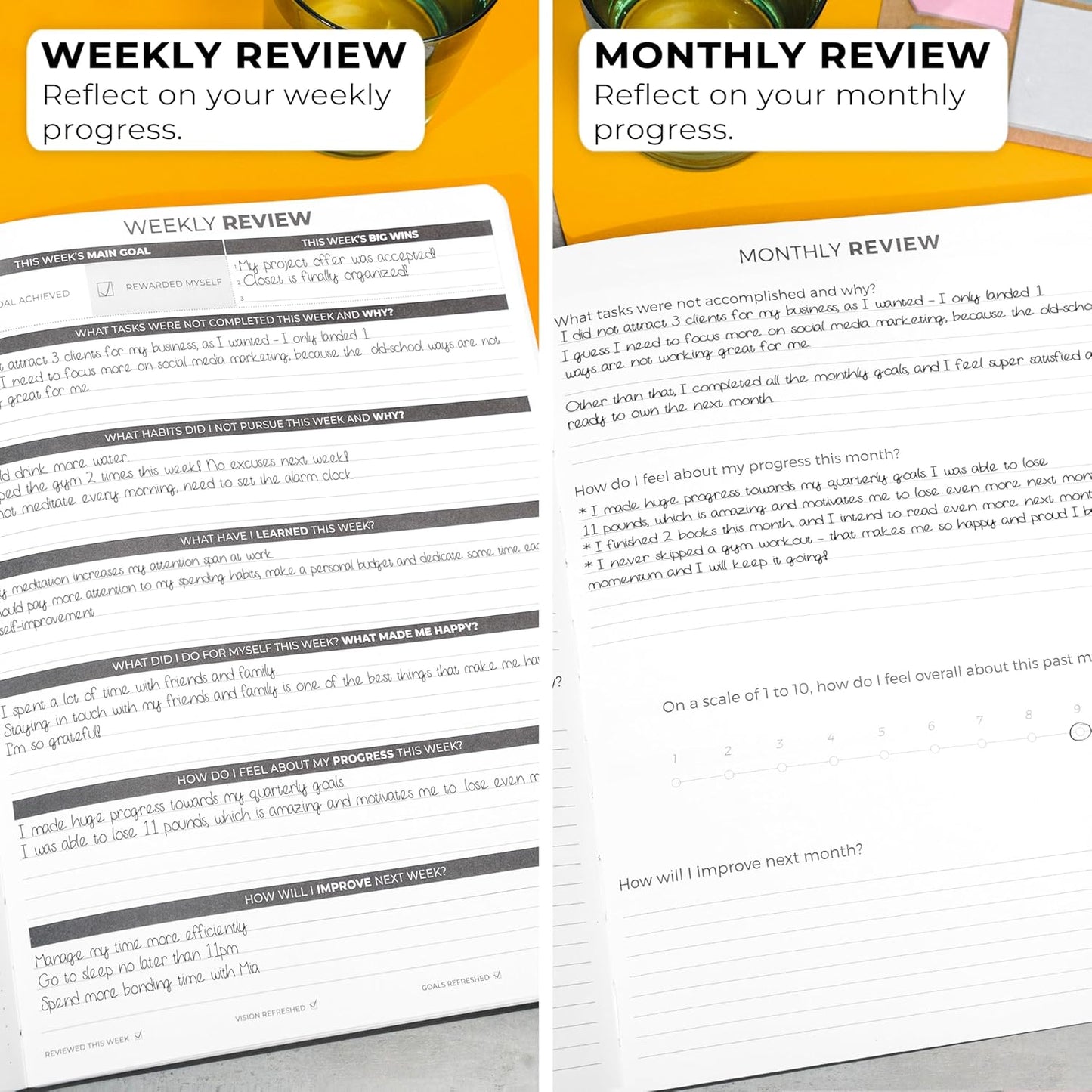 Clever Fox Planner Daily PRO - 8.5 x 11" A4 Size Daily Life Planner and Gratitude Journal to Increase Productivity, Time Management and Hit Your Goals - Undated - Lasts 3 Months (Silver Black)