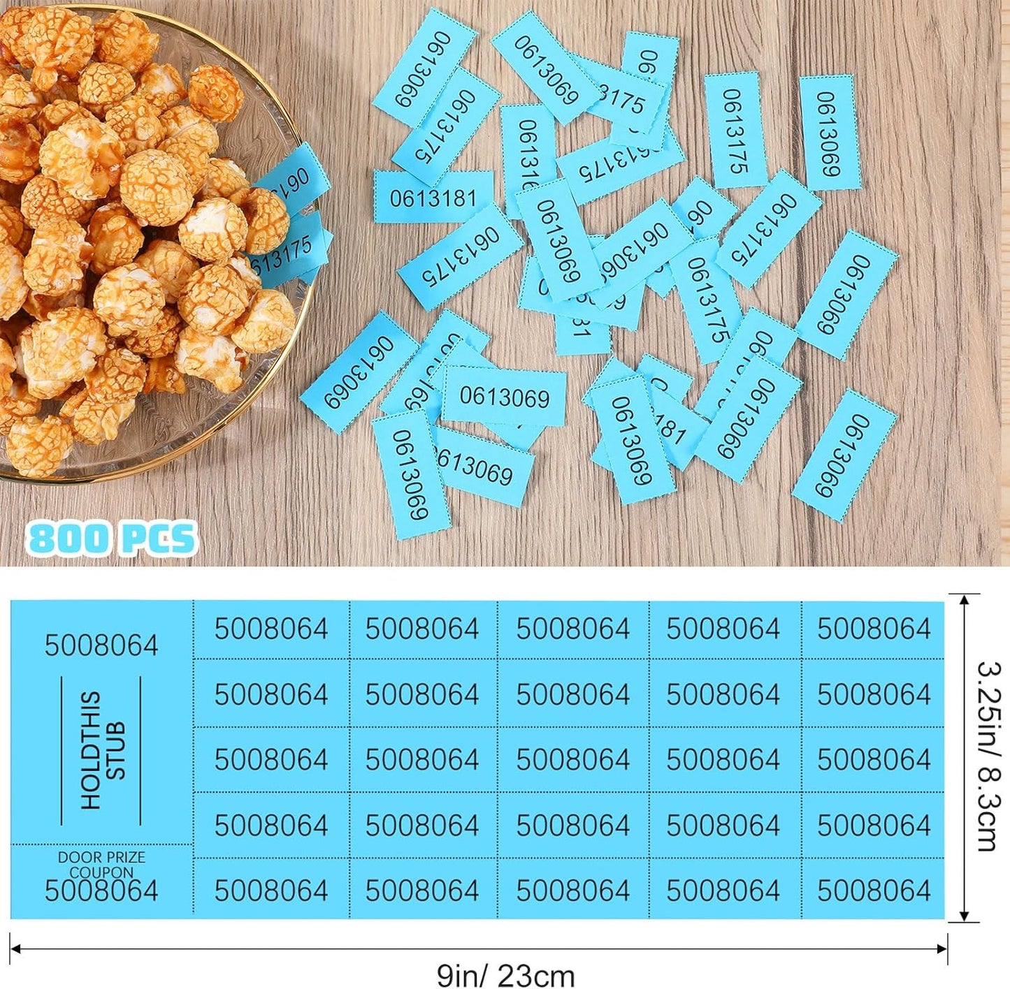 Kosiz 800 Sheets Raffle Ticket Sheets Blue Chinese Auction Tickets with 25 Bid Numbers Per for Fundraising Basket Silent Auction Activity Fundraiser Prizes Church Events