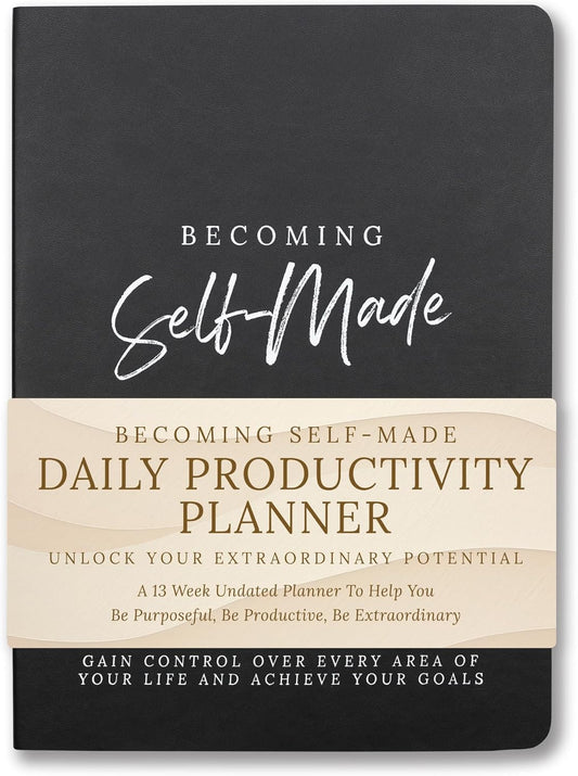 Undated Daily Planner for Men & Women - 90 Days of Productivity, Reflections, Self Care, Achieving Goals & Mindfulness - Journal with Daily To Do List, Prompts & Habit Tracking