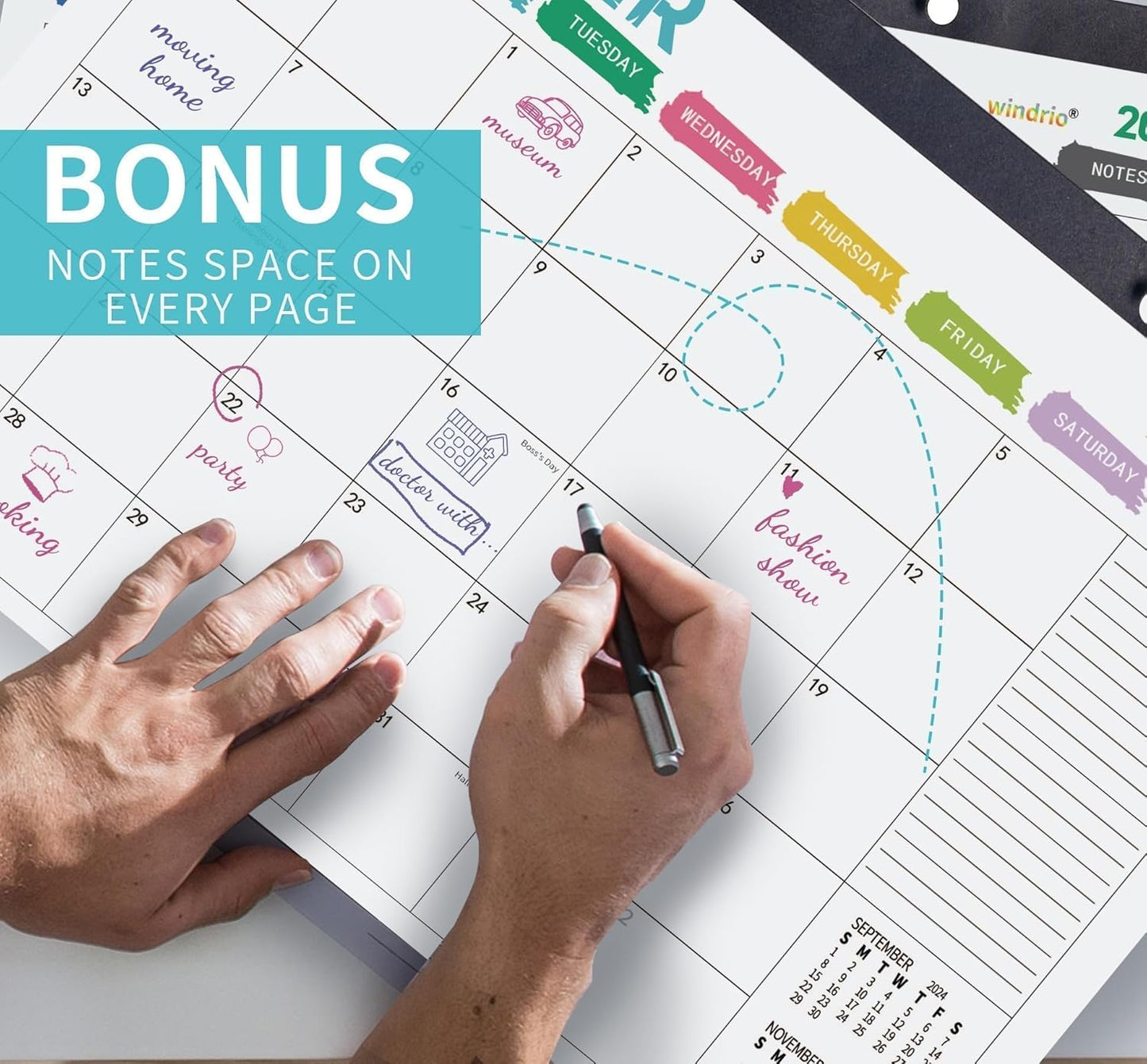 Desk Calendar 2026 Wall Calendars, July 2025 - December 2026 Monthly Planner Paper Office Desktop 17"X 12", Months Planning and Organizing Home, School, Office, Holiday, Vacation