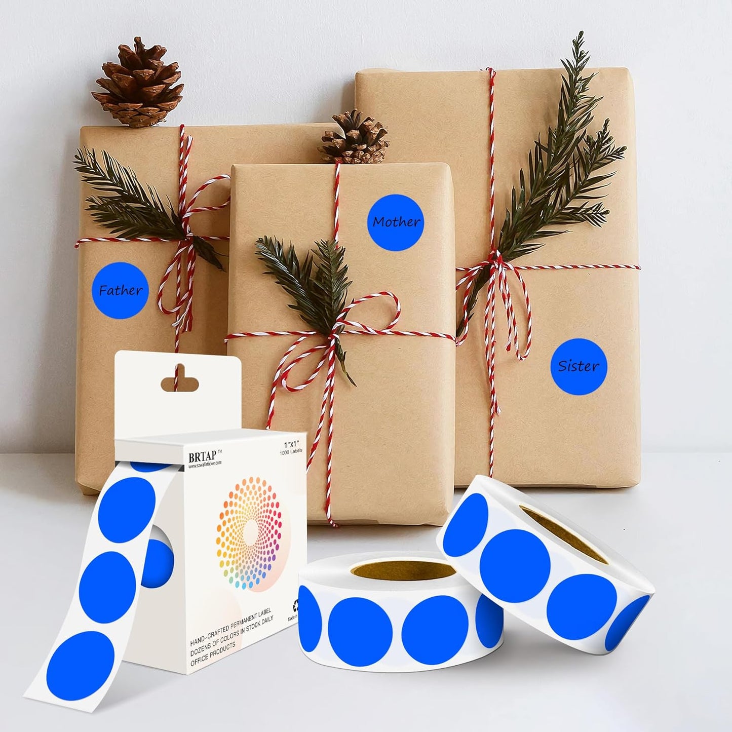 Blue 1 Inch Round Color Coding Labels with 4000 Dots, 4 Rolls - Bright Color Dot Stickers for File Folders, Inventory System - Highly Visible