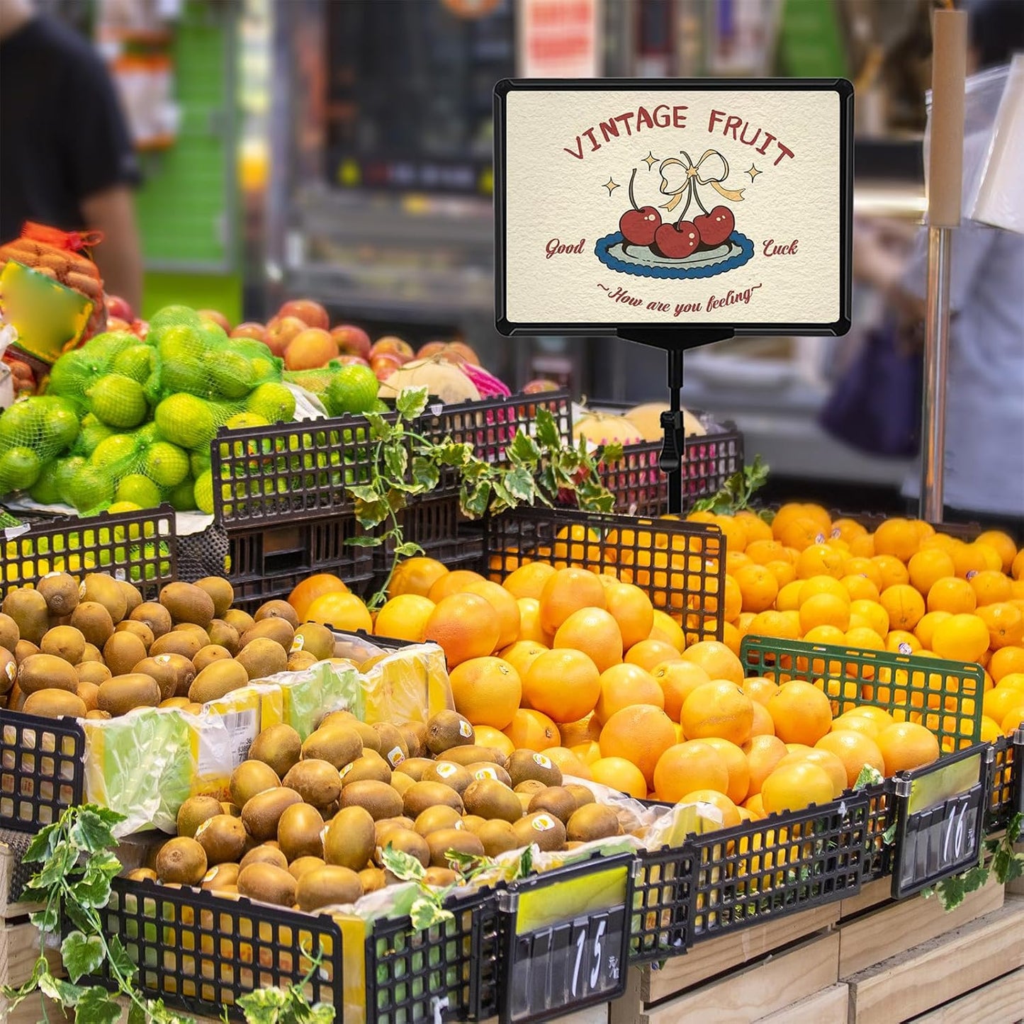 Adjustable Sign Stand - 8.5 x 11, Table Top Holder (Black-4pcs)