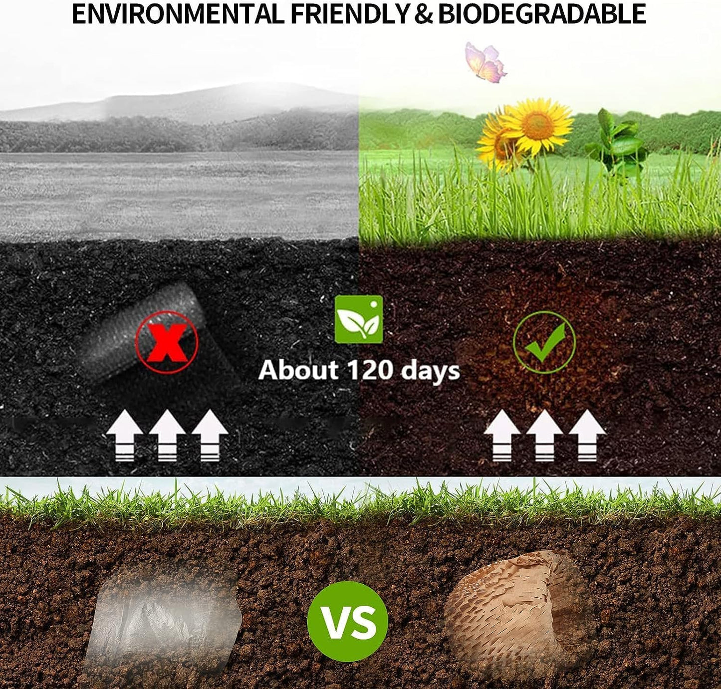 Honeycomb Packing Paper, HONSREO 15in x 300ft Eco Friendly Recyclable Cushioning Material, Bubble Wrap for Moving Shipping Breakable Supplies with 20 Fragile Sticker Lables (Brown)