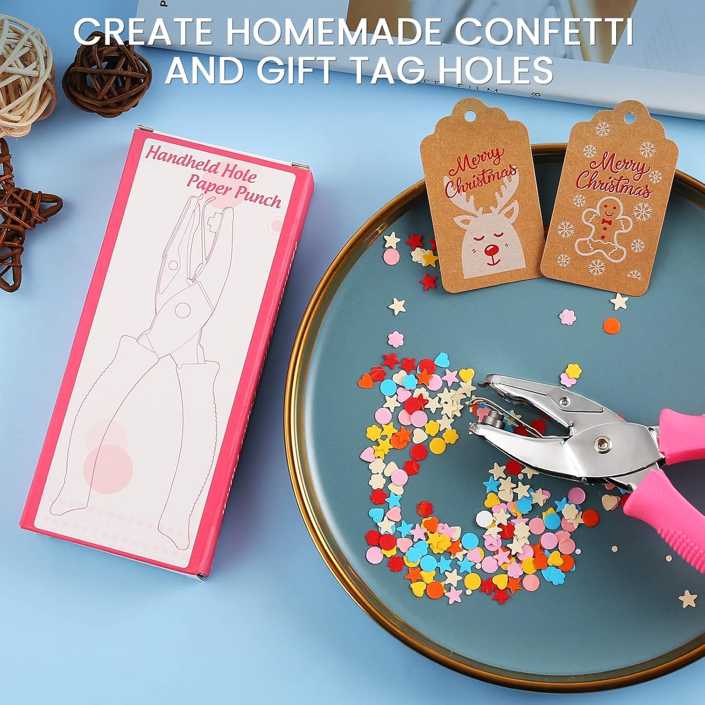 MyArTool 1/4 Inch Star Hole Punch, Handheld Star Hole Puncher with Soft Grip, Star Shaped Hole Puncher for Paper Crafts, Cardstock, Gift Wrapping, Greeting Cards and Scrapbooks