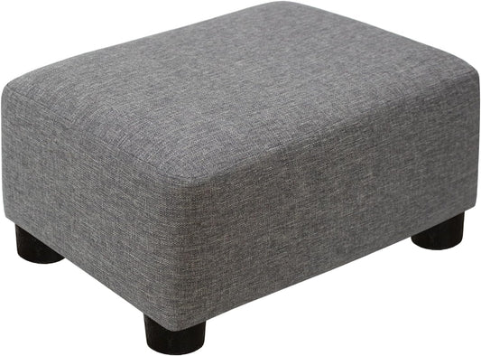 CAROLMADE Small Foot Stool Ottoman Footstool with Legs Under Desk Footrest for Living Room Bedroom and Office,Linen-Grey