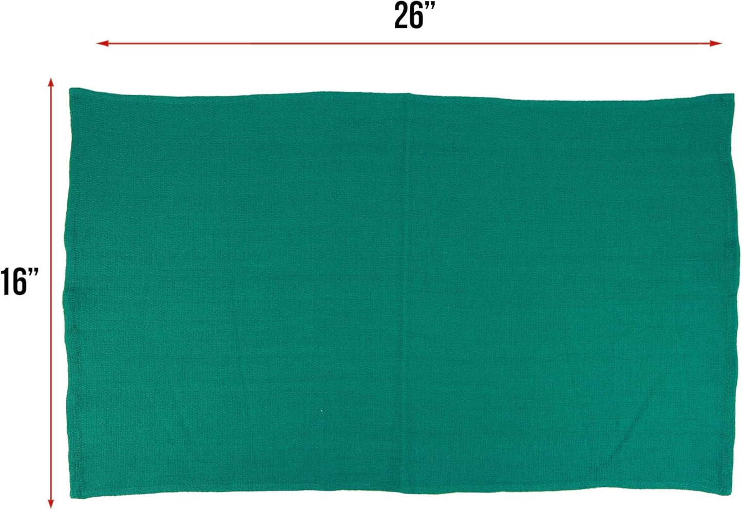 Arkwright Surgical Huck Towels - (Pack of 12) Lint Free & Highly Absorbent Pre-Treated Cotton Cleaning Cloths, Perfect for Medical, Auto Detailing, Window Glass, and Shop, 16 x 26 in, Hunter Green