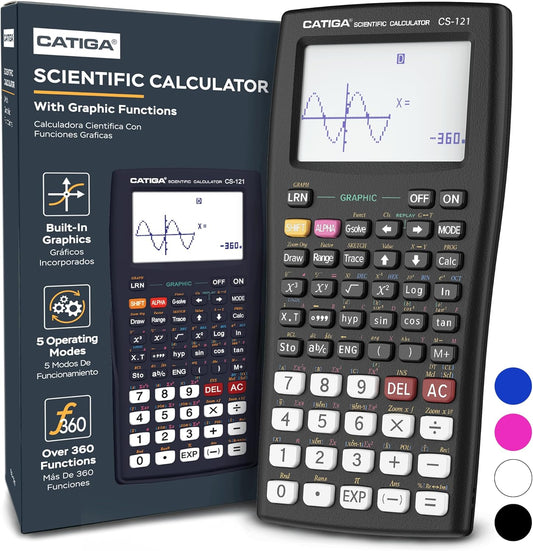 CATIGA Scientific Calculator with Graphic Functions, Multiple Modes with Intuitive Interface, Perfect for Beginner and Advanced Courses, High School or College, CS-121