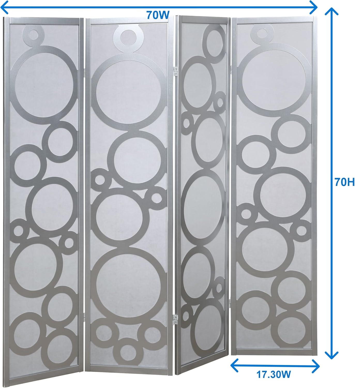 NicBex Room Divider 4 Panel Room Dividers with Circle Pattern Partition Room Dividers and Folding Privacy Screens Wall Divider for Home, Office, Room Separation,70" W x 1" D x 70" H, White