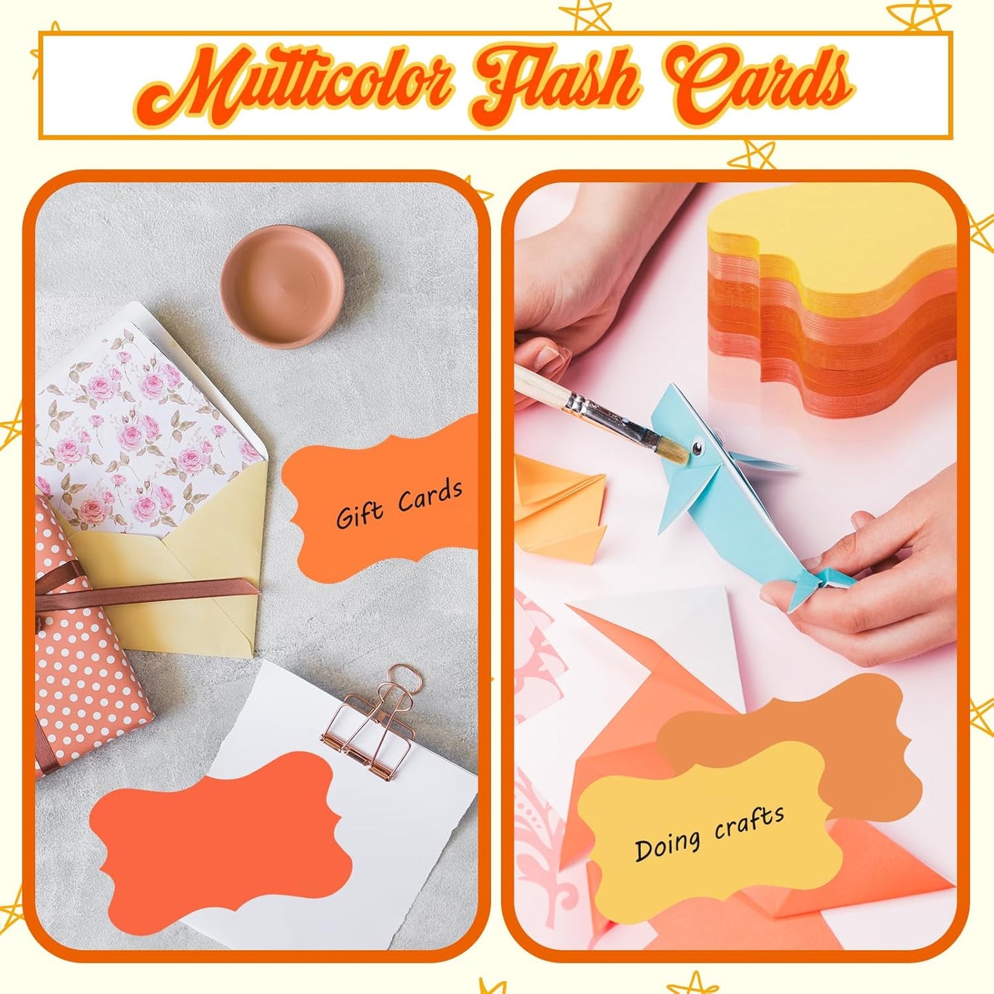 150 Pack Orange Blank Index Cards Study Flash Cards Colored Cardstock 3 x 5 Heavy Notecards Mini Greeting Cards Business Message Cards For Learning School Art Craft Office Supplies