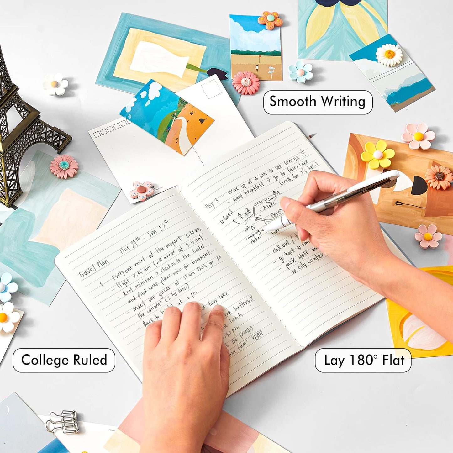 feela 36 Pack Soft Cover Journal Bulk, Lined Blank Travel Journal for Women Men Writing, Notebooks College Ruled for Work, Note Taking Notebook School Business Supplies, 8.2” x 5.5”, A5, Gray