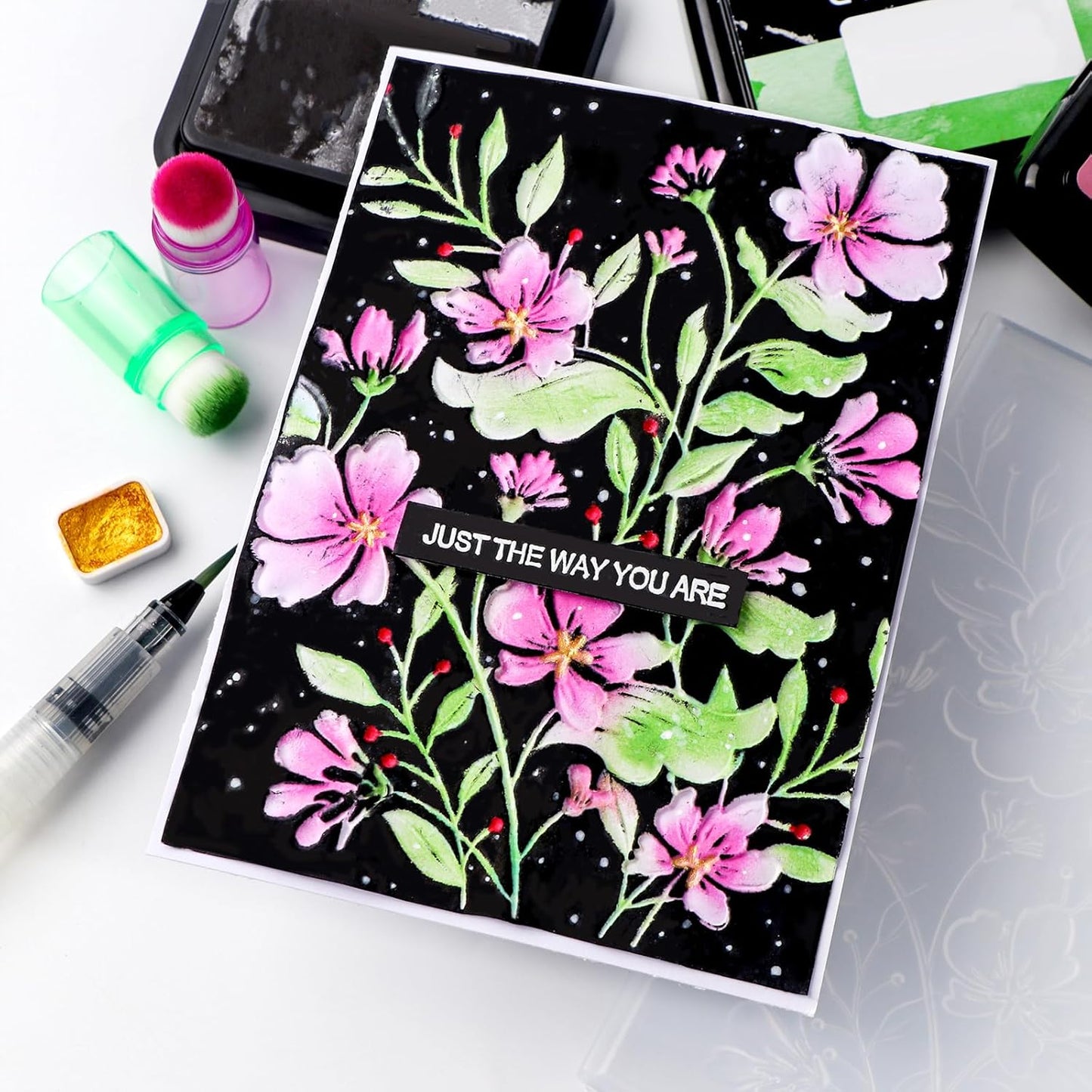 BAOFALI 3D Cherry Blossom Rose Plastic Embossing Folders for DIY Scrapbooking Photo Album Card Paper Craft Decoration for Card Making,Embossing Template Paper Card Embossing Stencil 6.3" L x 4.5" W.