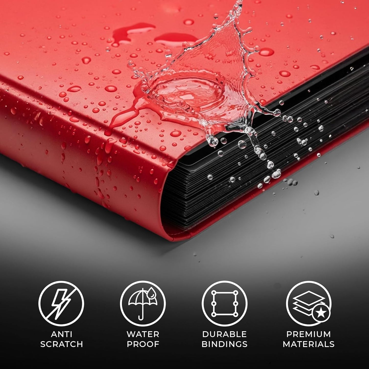 Trading Card Binder Pro-Folio – 9 Pocket Binder - Side-Loading Album, Durable & Acid-Free Storage for Pokémon, YuGiOh, MTG, TCG, Game & Sports Cards, Red