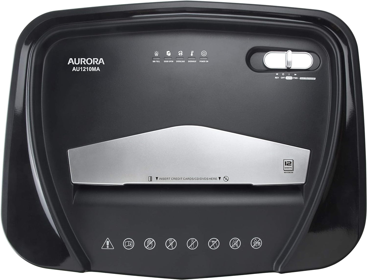Aurora AU1210MA Professional Grade High Security 12-Sheet Micro-Cut Paper/CD and Credit Card/ 60 Minutes Continuous Run Time Shredder