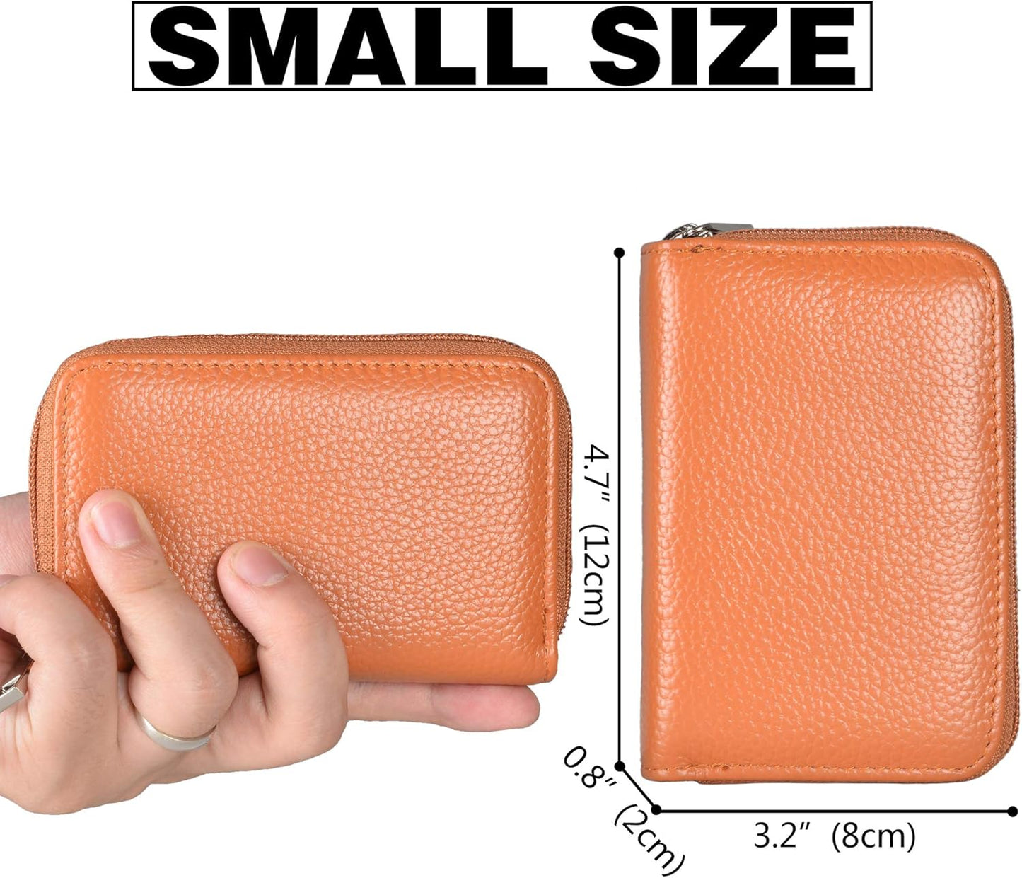 Easyoulife Genuine Leather Credit Card Holder Zipper Wallet With 26 Card Slots