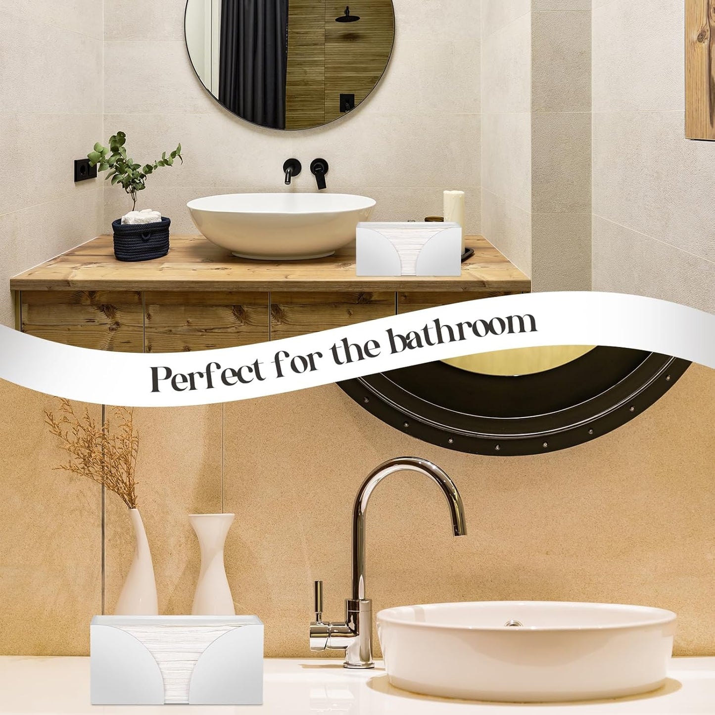 4Pack White Paper Towel Dispenser Countertop Acrylic Paper Towel Holder for Bathroom Folded Paper Towel Dispenser Clear Trifold Napkin Holder for Z-fold, C-fold, MultiFold Trifold