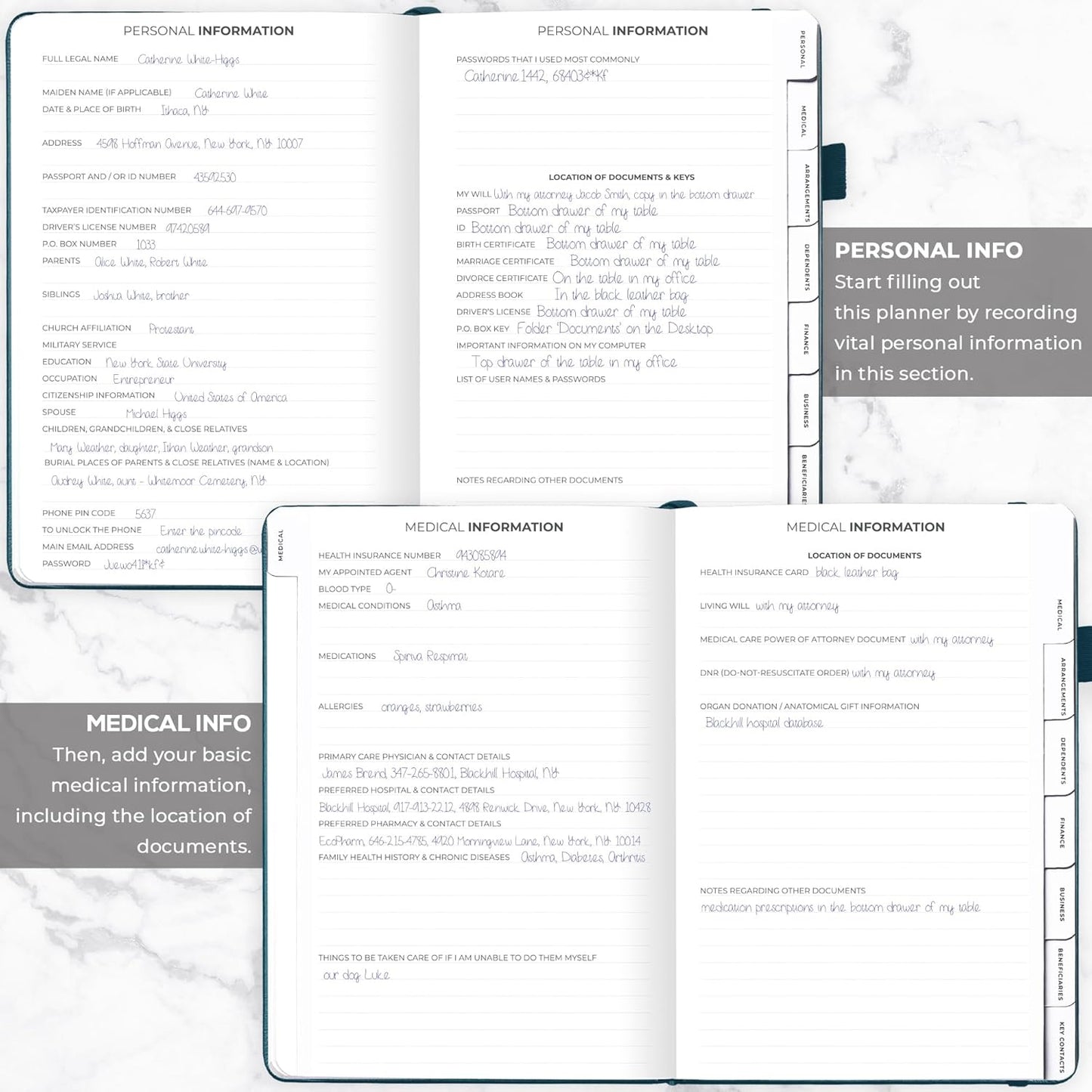 Clever Fox End of Life Planner – Final Arrangements Organizer for Beneficiary, Will Preparation, Last Wishes & Funeral Planning, A4 (Dark Teal)