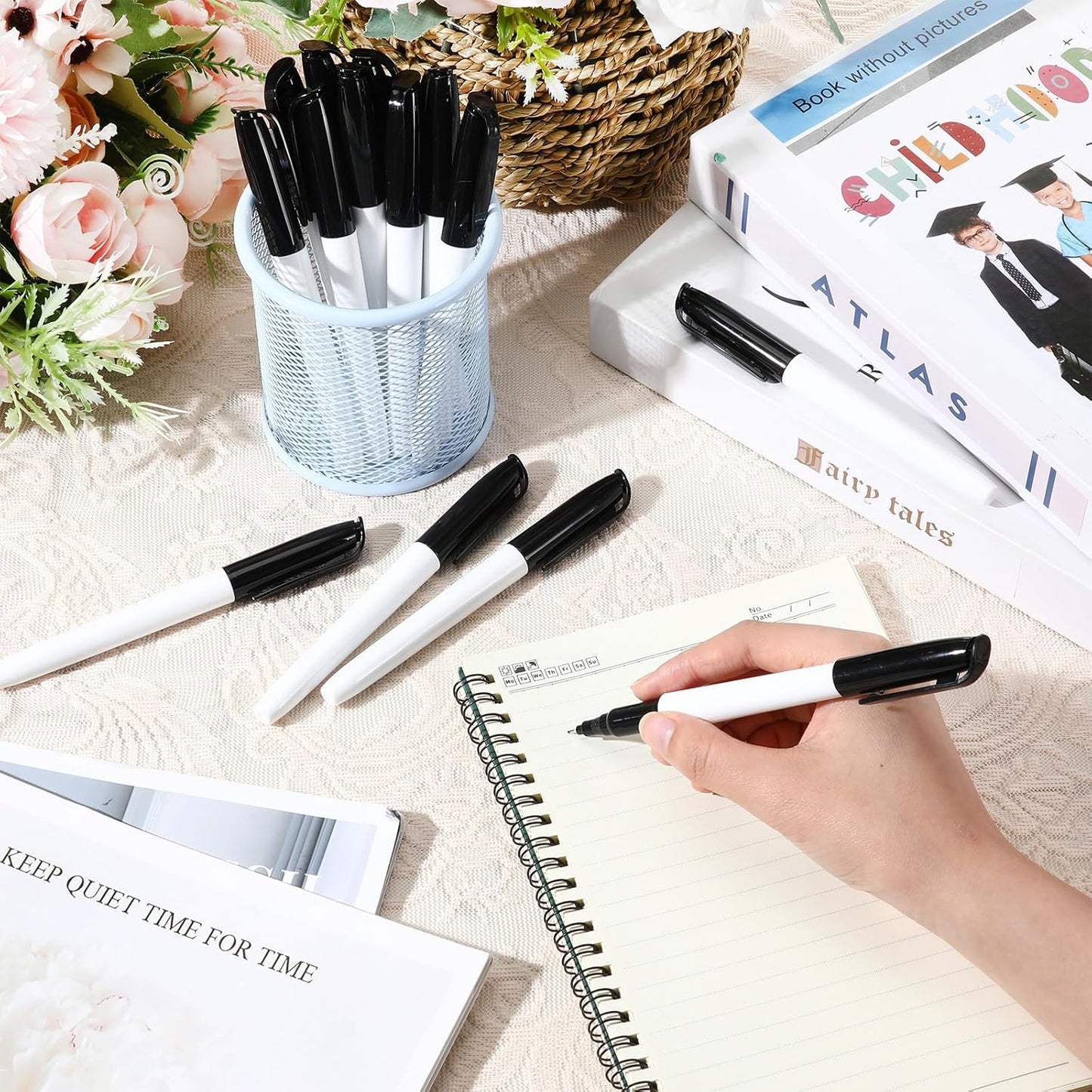 200 Pack 0.4mm Ultra Fine Point Permanent Marker Bulk, Fine Tip Permanent Markers Set, Quick Dry, Waterproof, Durable, Works on Paper, Glass, Ceramic, Plastic, Wood, Rock, Metal (Black)