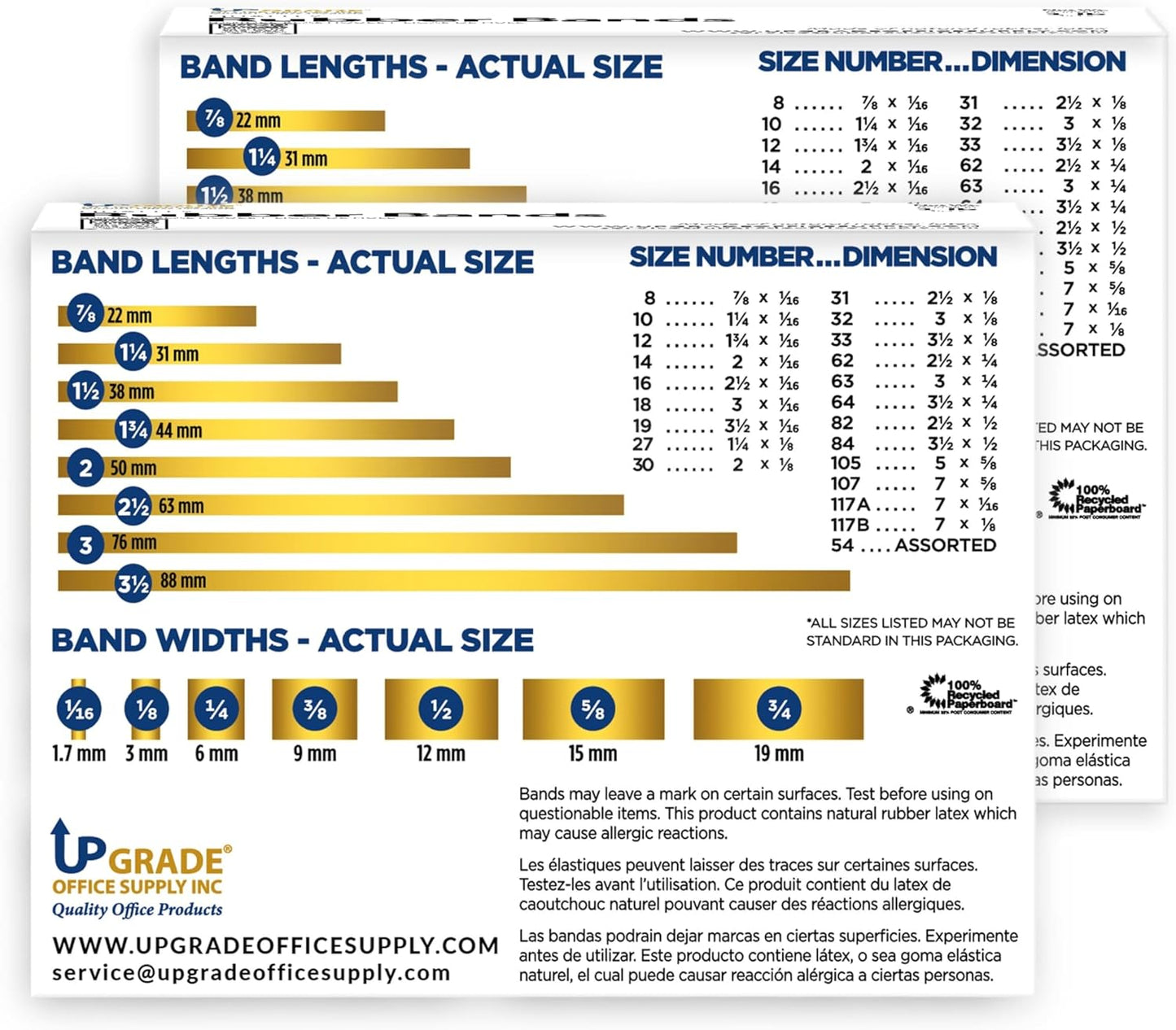 Upgrade Office Supply UPG22964PK2 Rubber Bands, Size 64 (3-1/2 x 1/4), 160 Bands, 1/4 lb 2-Box, USA