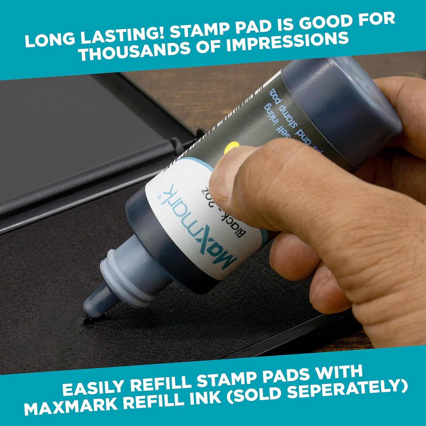 MaxMark Large Gray Stamp Pad - 4-1/4" by 7-1/4" - Premium Quality Felt Pad