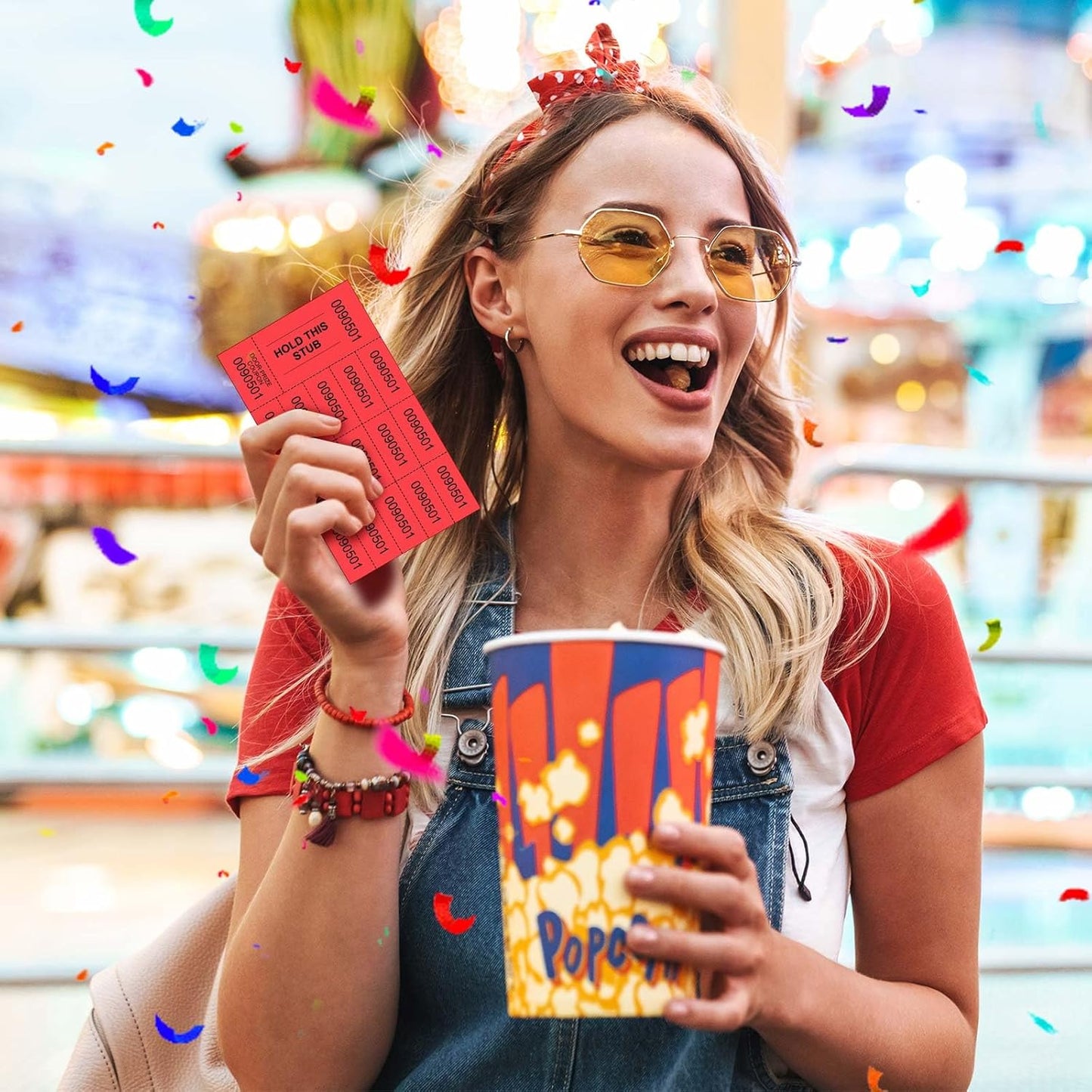 Kosiz 1000 Sheets 15 Bid Raffle Ticket Numbers Auction Tickets for Events & Church (Red)