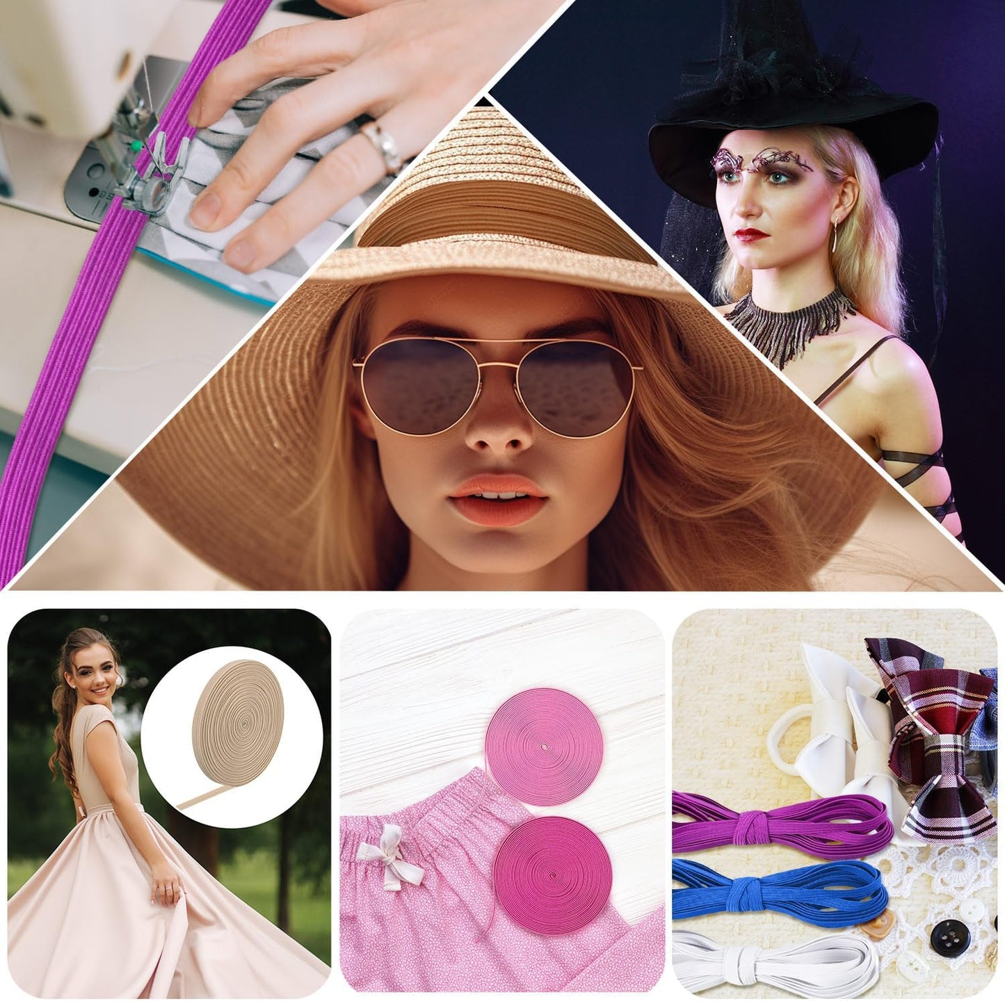 WILLBOND 12 Rolls Colorful Elastic Band Folding Elastic Cord Heavy Duty Stretch Band Knitted Flat Band for Sewing Crafts DIY Comforter Cuffs(1/4 Inch X 4.4 Yard,Bright Colors)