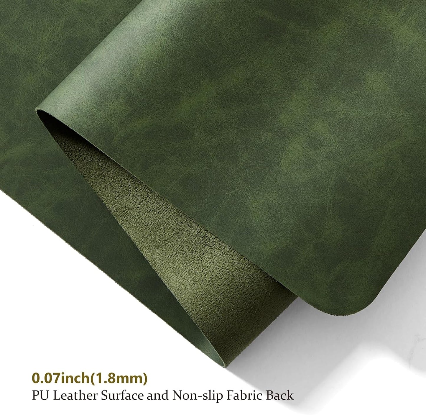 Distressed Leather Desk Mat - Non-Slip PU Desk Pad for Office and Home - Desk Organization and Accessories - Ideal for Large Mouse Pad and Desk Mats on Top of Desks(Forest Green,36"x 17")