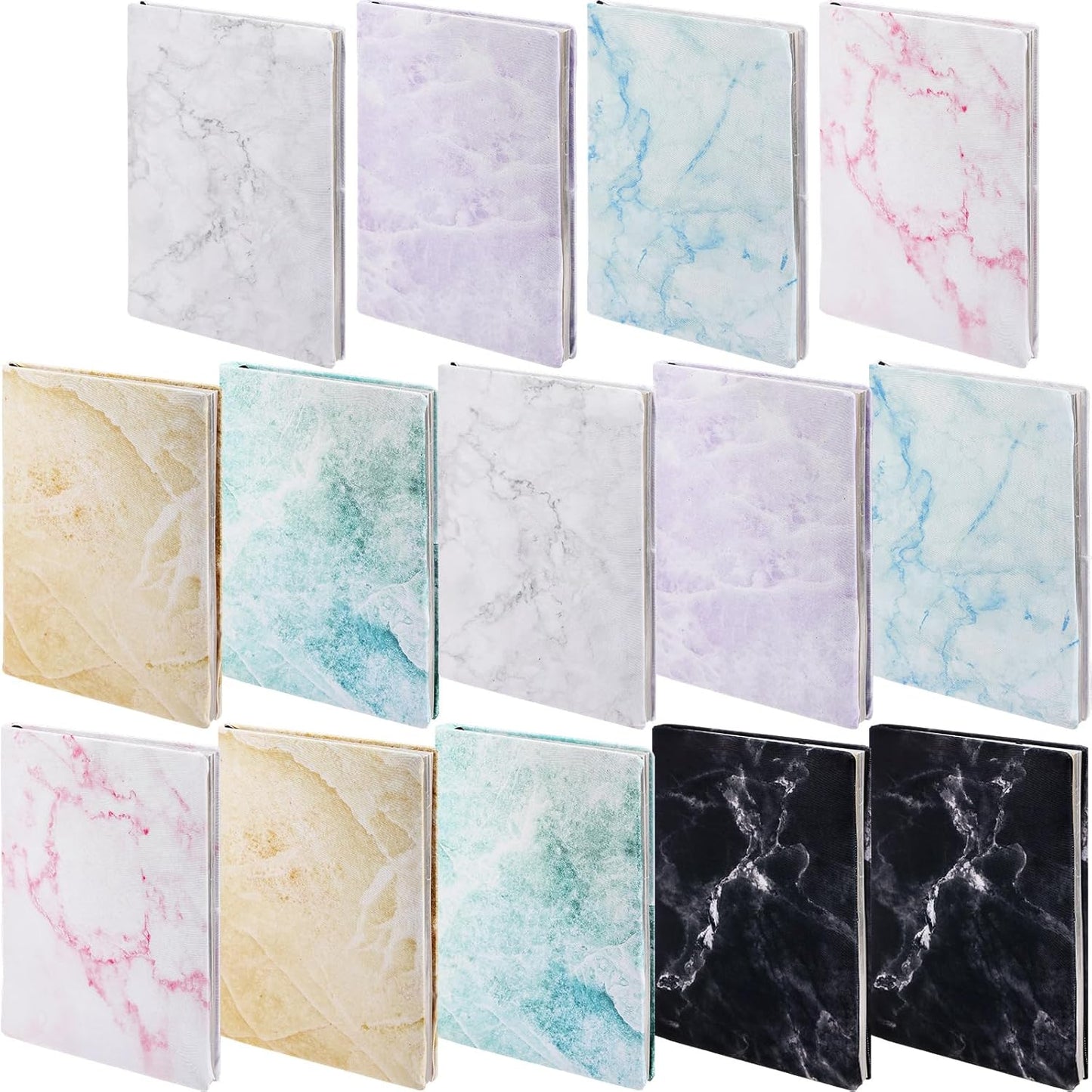 Sherr 14 Pack Stretchable Book Covers Reusable Jumbo Bookcloth 9" x 11" Durable Washable Back to School Book Cover Protector for Most Hardcover Books Textbooks(Fresh,Marble)