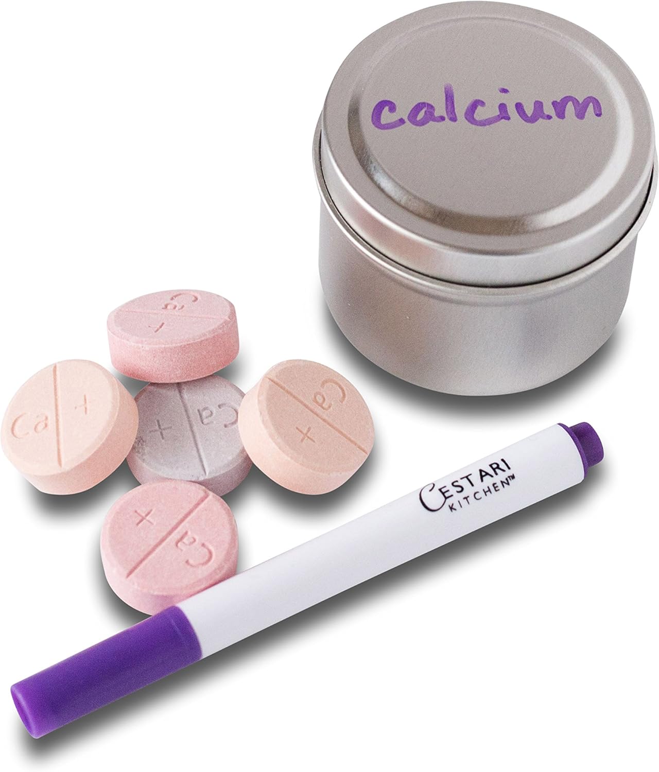 Cestari Purple Liquid Chalk Pen - 2mm Skinny Tip for Writing and Drawing on Glass, Mirrors, Stainless Steel, Ceramic, Vinyl Chalkboards, and Crafts - Erasable Purple Chalk Paint Pen