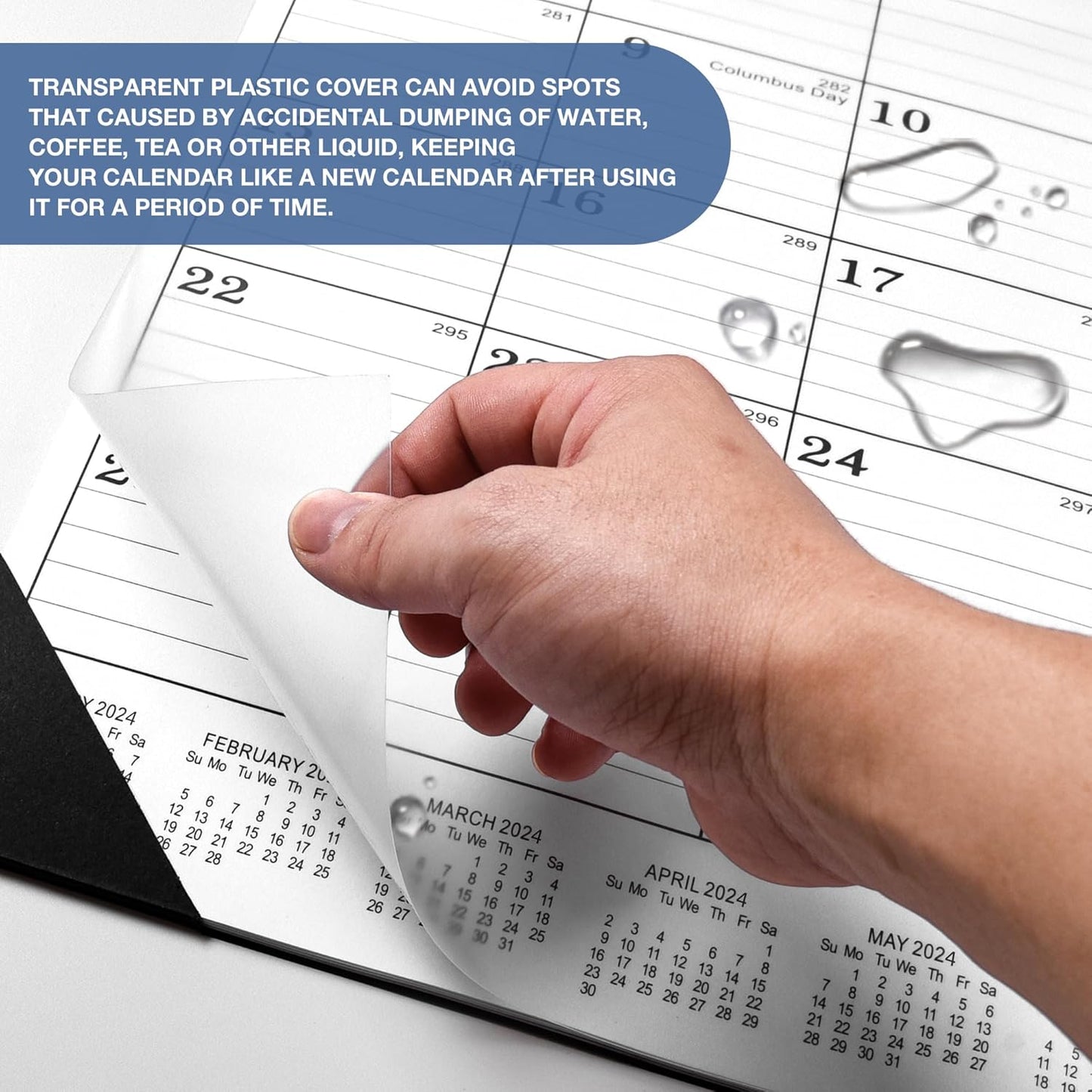 Desk Calendar 2026 Large 22x17,January 2026 to June 2027,Desk calendar 2026, Calendar 2026 with PVC Cover,Round Holes& NOTES List (Black),18 Months -3 PACK 2026 Desk Calender.