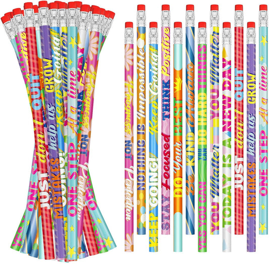 Cinrobiye 100 PCS Inspirational Pencils Bulk,Motivational School Wood Pencils,Encourage Positive Pencil Party Favors Gifts Pencil Back to School Supplies for Kids Student Teacher Classroom Reward