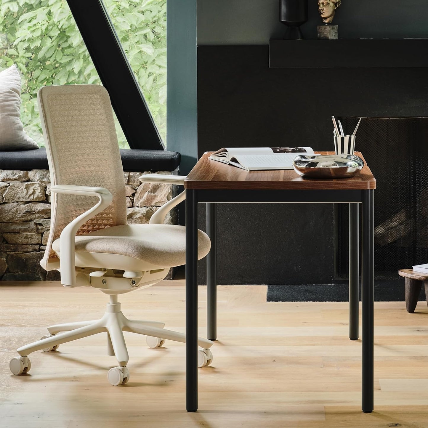 Branch Verve Chair - High Performance Executive Office Chair with Contoured Seat Back and Adjustable Lumbar Rest - High Density Foam Cushion with Aluminum Base - Up to 275 lbs - Wheat