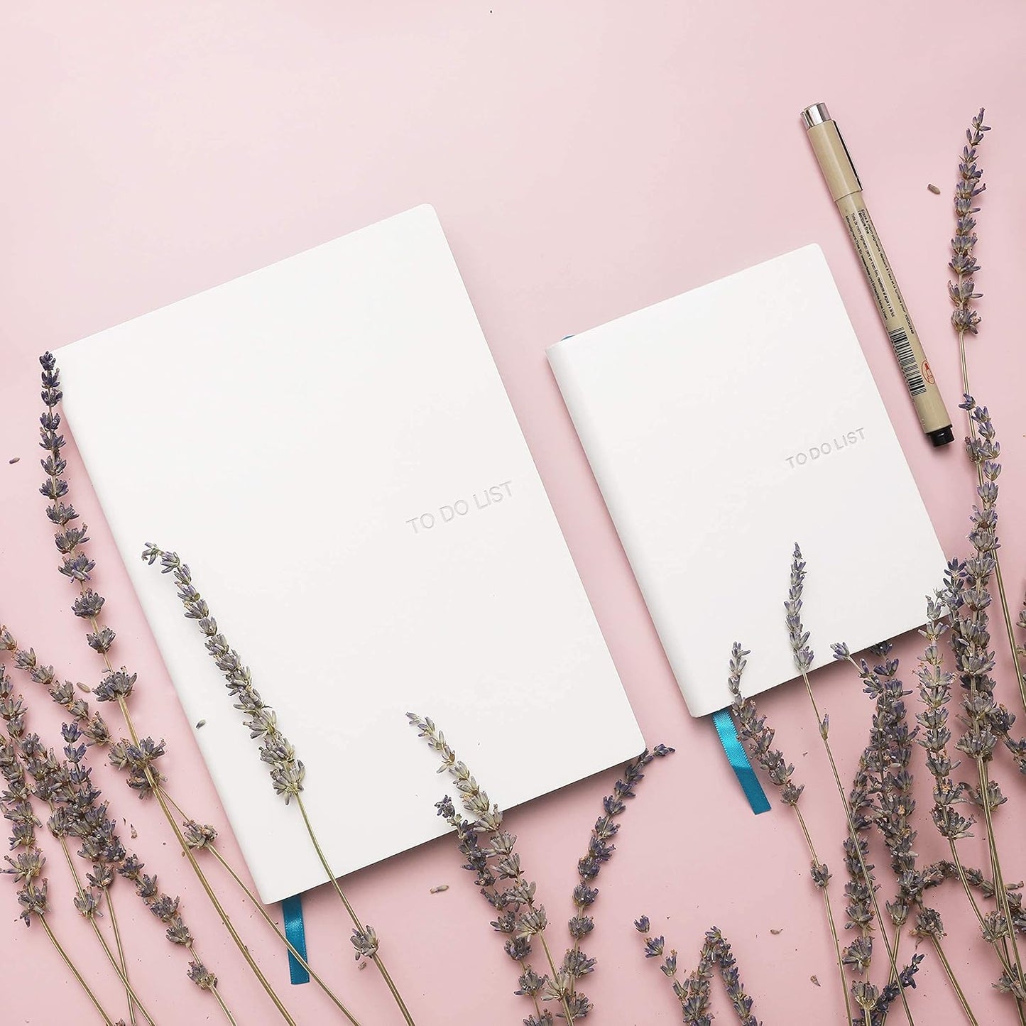 Daily to Do Checklist Notebook, Task Management, Organizer Planner, Hardcover, Ribbon Bookmark, 5.8 x 8.3”, A5 size, 110 Sheets (White)