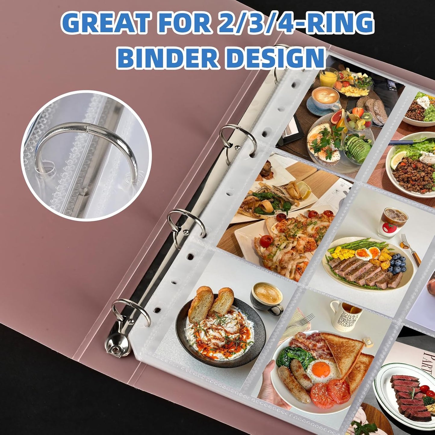 400 Pack 9 Pocket Trading Card Binder Pages, Holds 7200 Cards, Thickened Binder Sleeves, 3 Ring 9 Pocket Sheets for Sports Cards, Coupons Cards