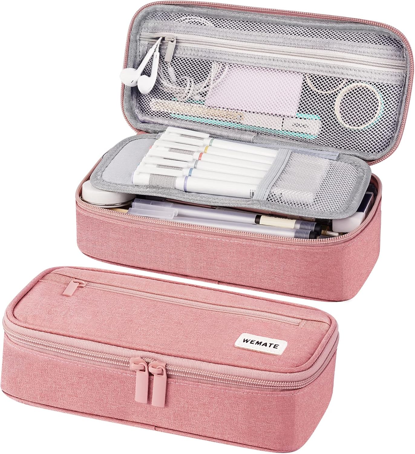 WEMATE Pencil Case, Large Storage Organizer for Stationery, Back - to - School Essential, Teacher Must - have, Big Pencil Pouch, Marker Case School Supplies for College & High School