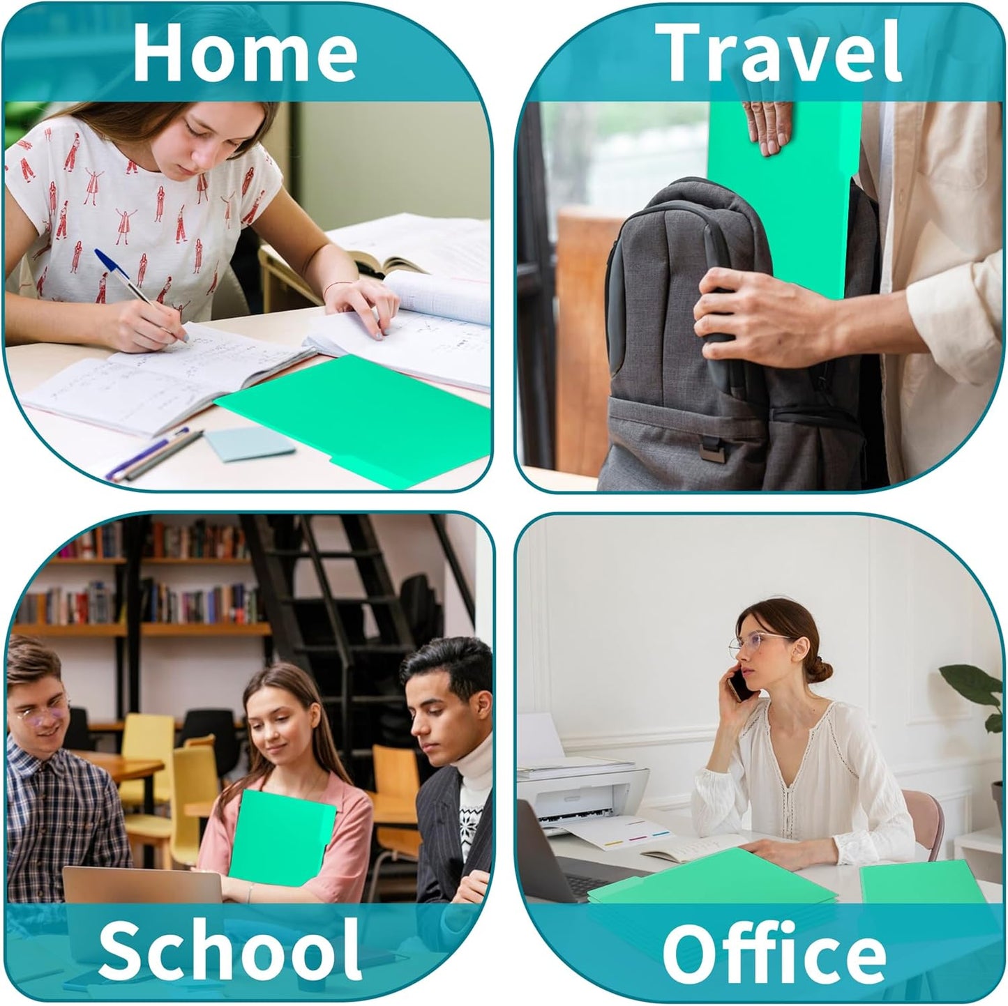 36 Packs Colored File Folders,Light Green File Folders,Two Tone Color File Folder 8.5 x 11 Inch,1/3 Cut Tabs Letter Size,Manila File Folders for Office,School and Home,Organization