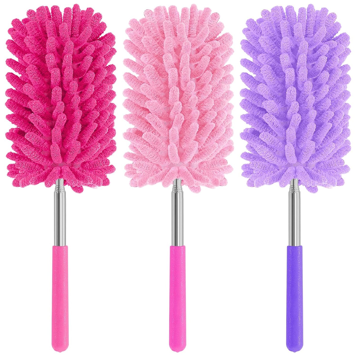 Mini Duster for Cleaning, 360° Bendable Hand Dusters with Extension Pole, Washable Small Duster for Car Interior, Office, Furniture