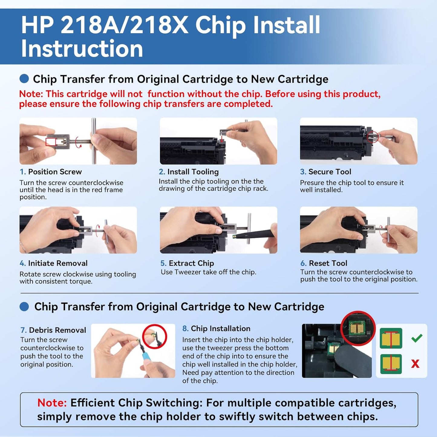 MYTONER 218X Toner Cartridges 4 Pack (NO CHIP) Compatible Replacement for HP 218X 218A W2180X W2180A for Color Laserjet MFP 3301fdw 3301cdw 3301sdw Pro 3201dw Printer High Yield Ink B/C/M/Y