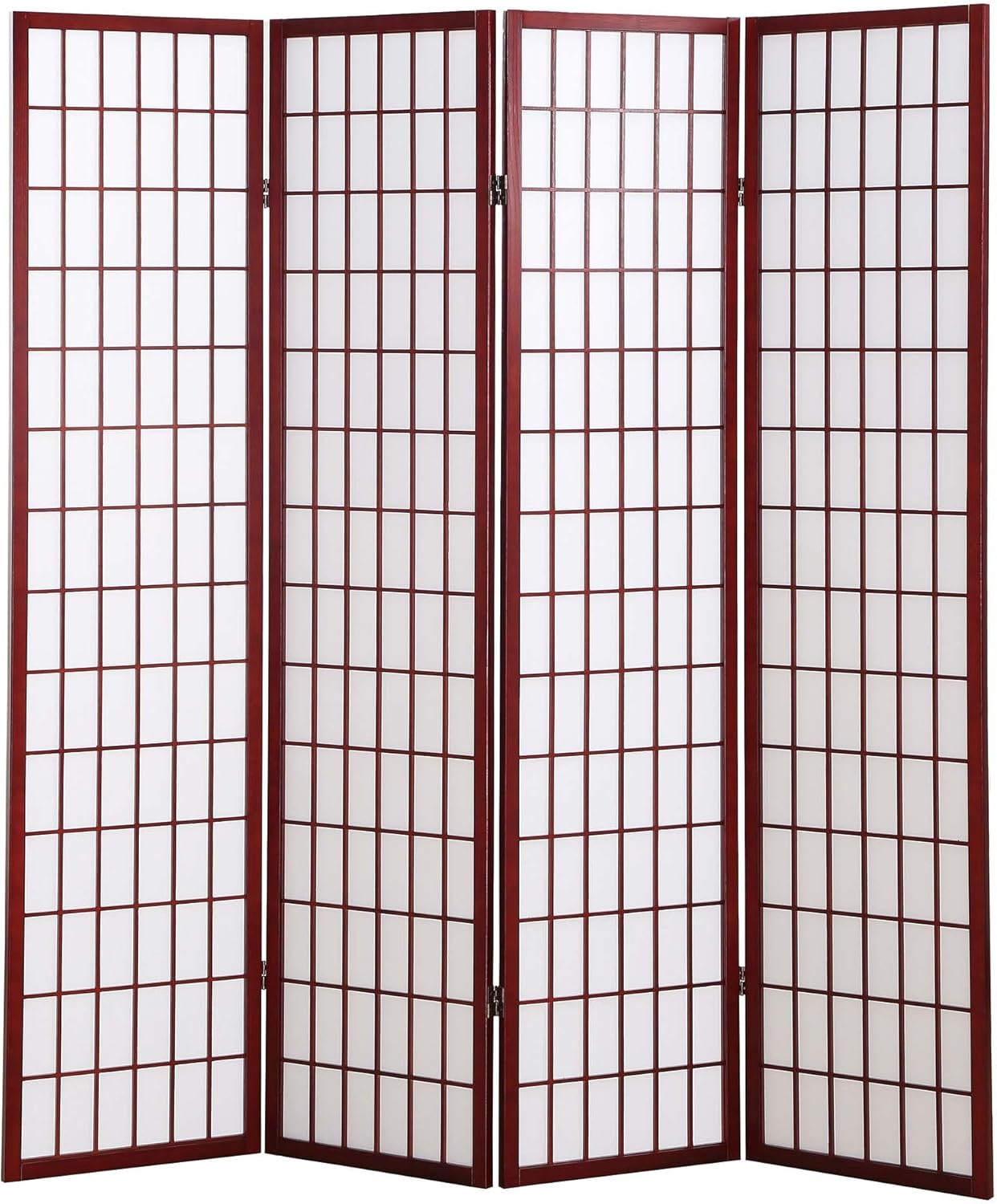 NicBex Room Divider 4 Panel Room Dividers with Oriental Style Partition Room Dividers and Folding Privacy Screens Wall Divider for Home, Office, Room Separation,72" W x 2" D x 72" H, Cherry