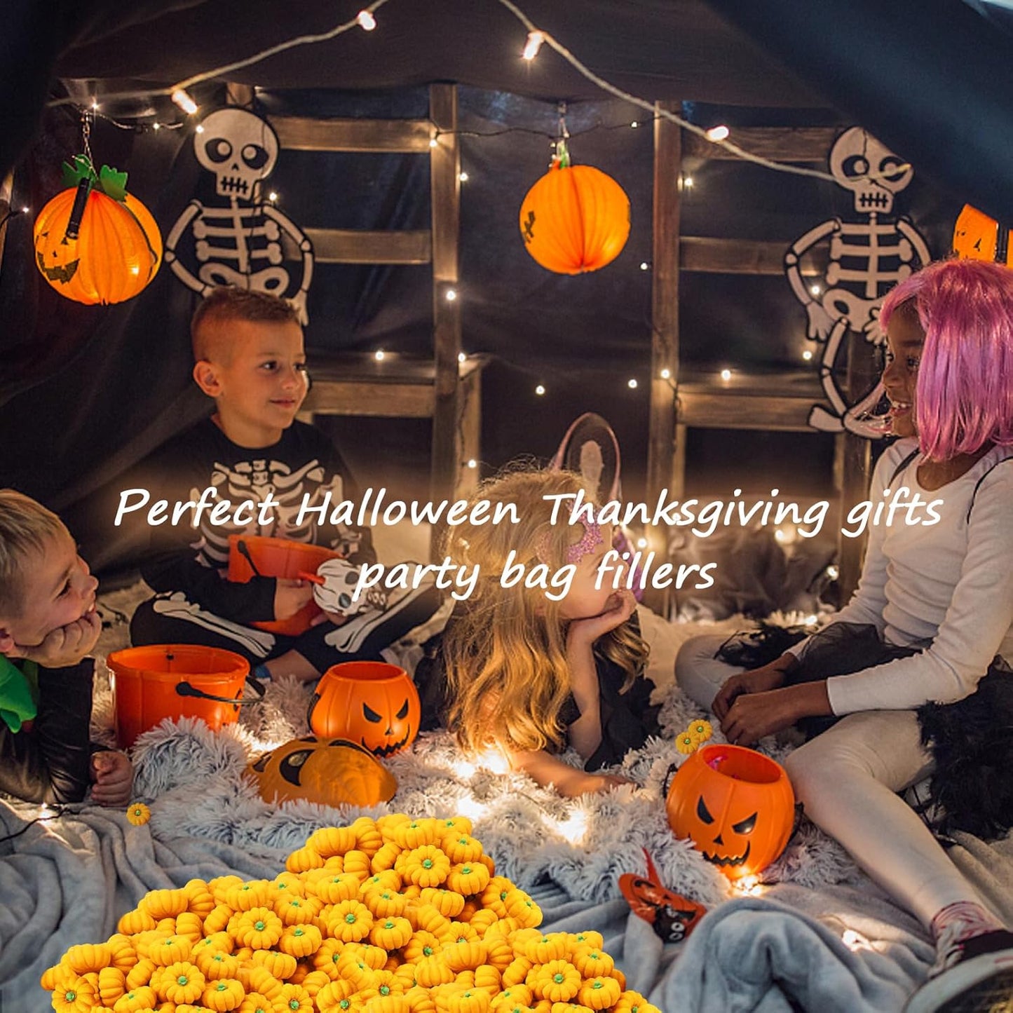 Pumpkin Erasers Bulk Party Favors Mini Pumpkin Erasers for Children Students Back to School Gifts Classroom Counting Math Manipulative Counters Teacher Rewarding Gift 50pcs